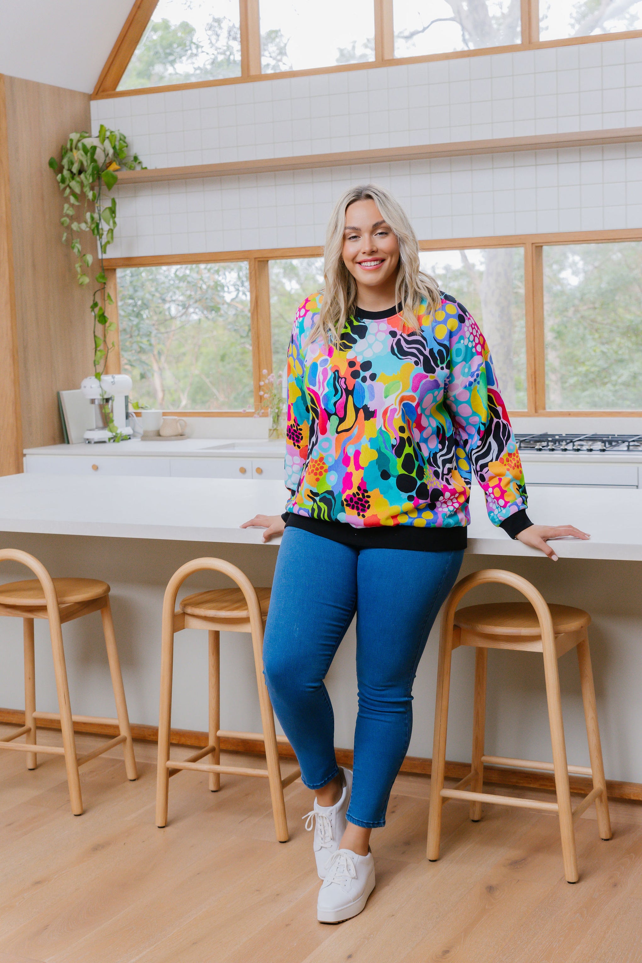 Harper Sweater in Electric Zee by Kasey Rainbow