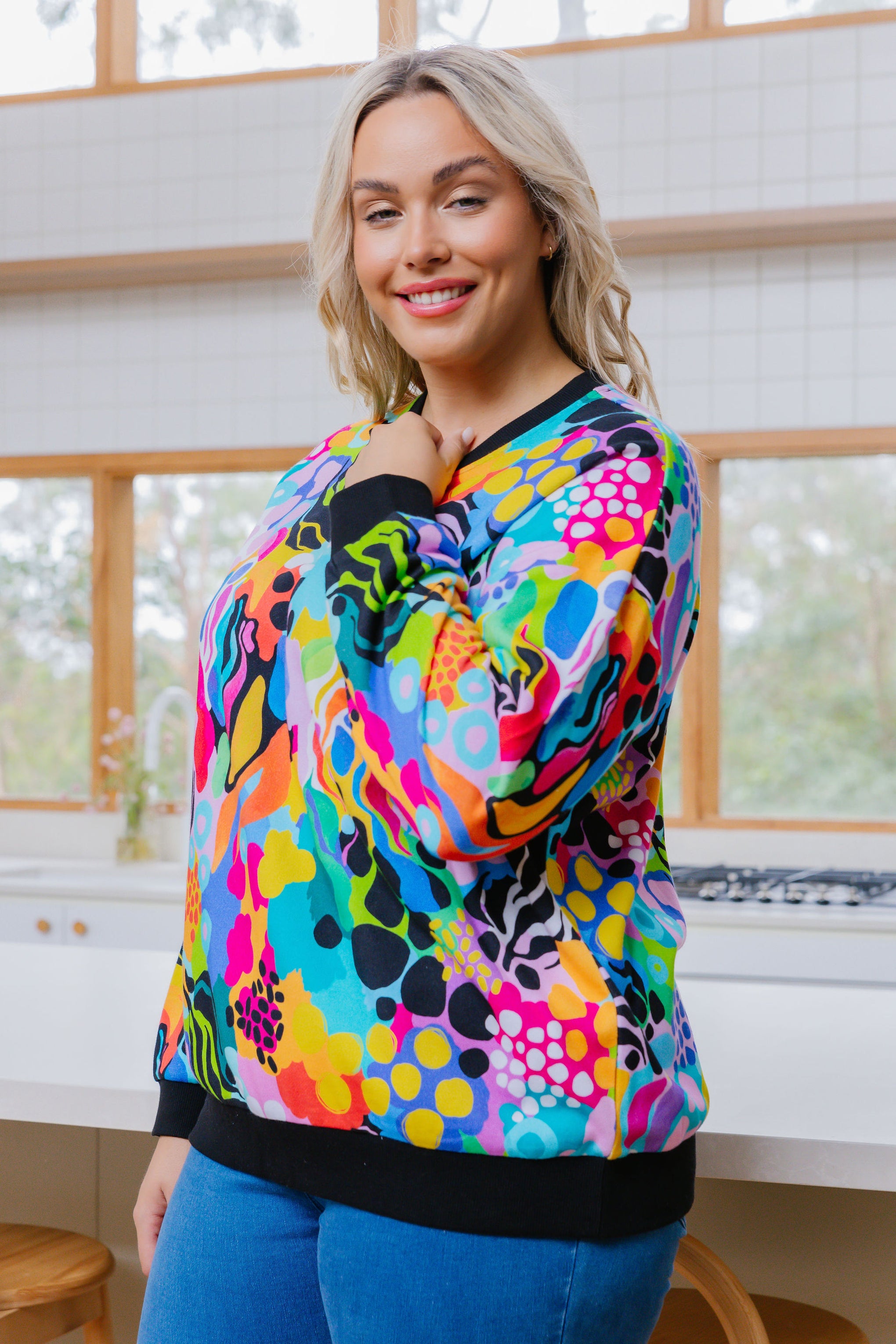 Harper Sweater in Electric Zee by Kasey Rainbow