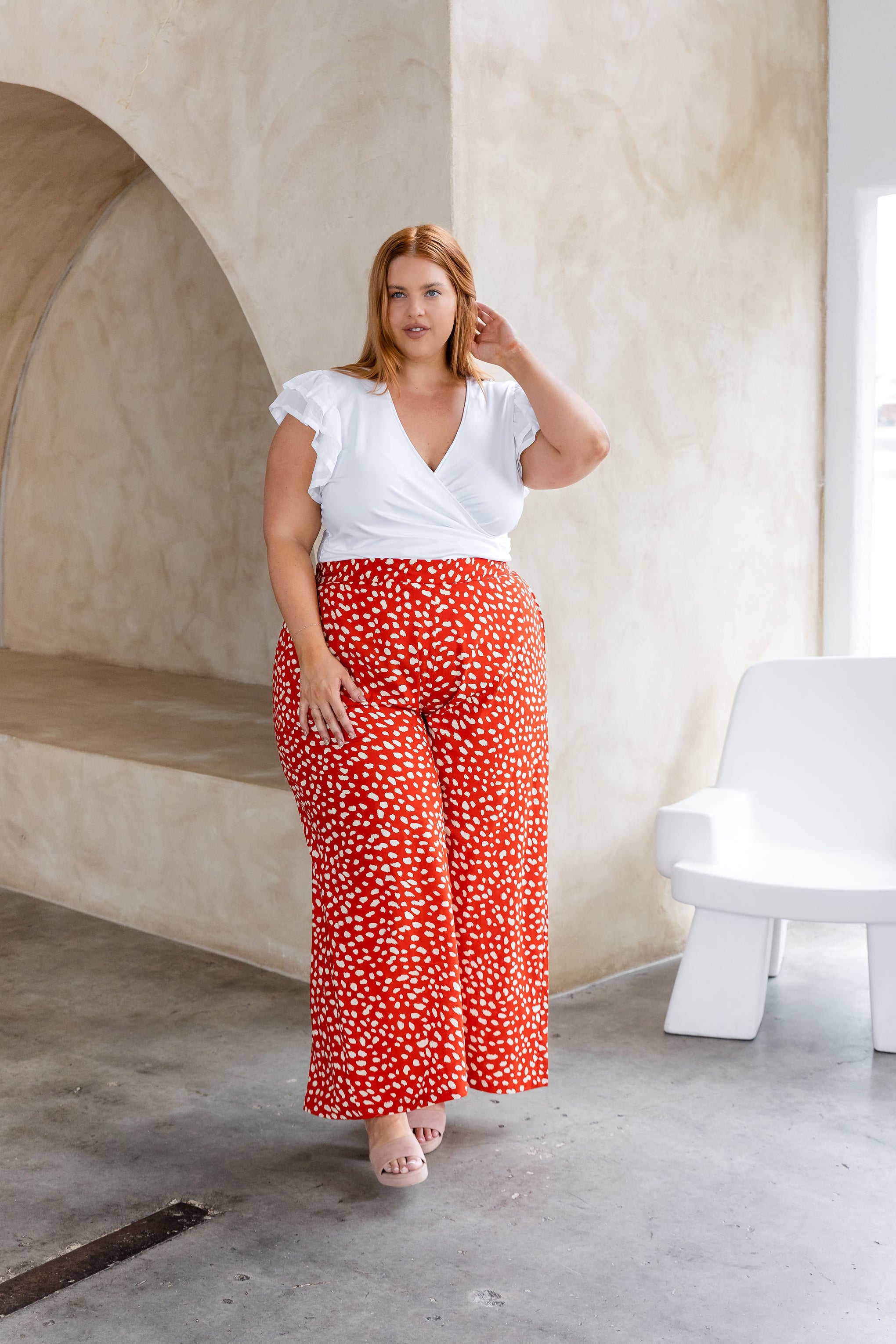 Larsa Spot Cotton Pants in Savanah