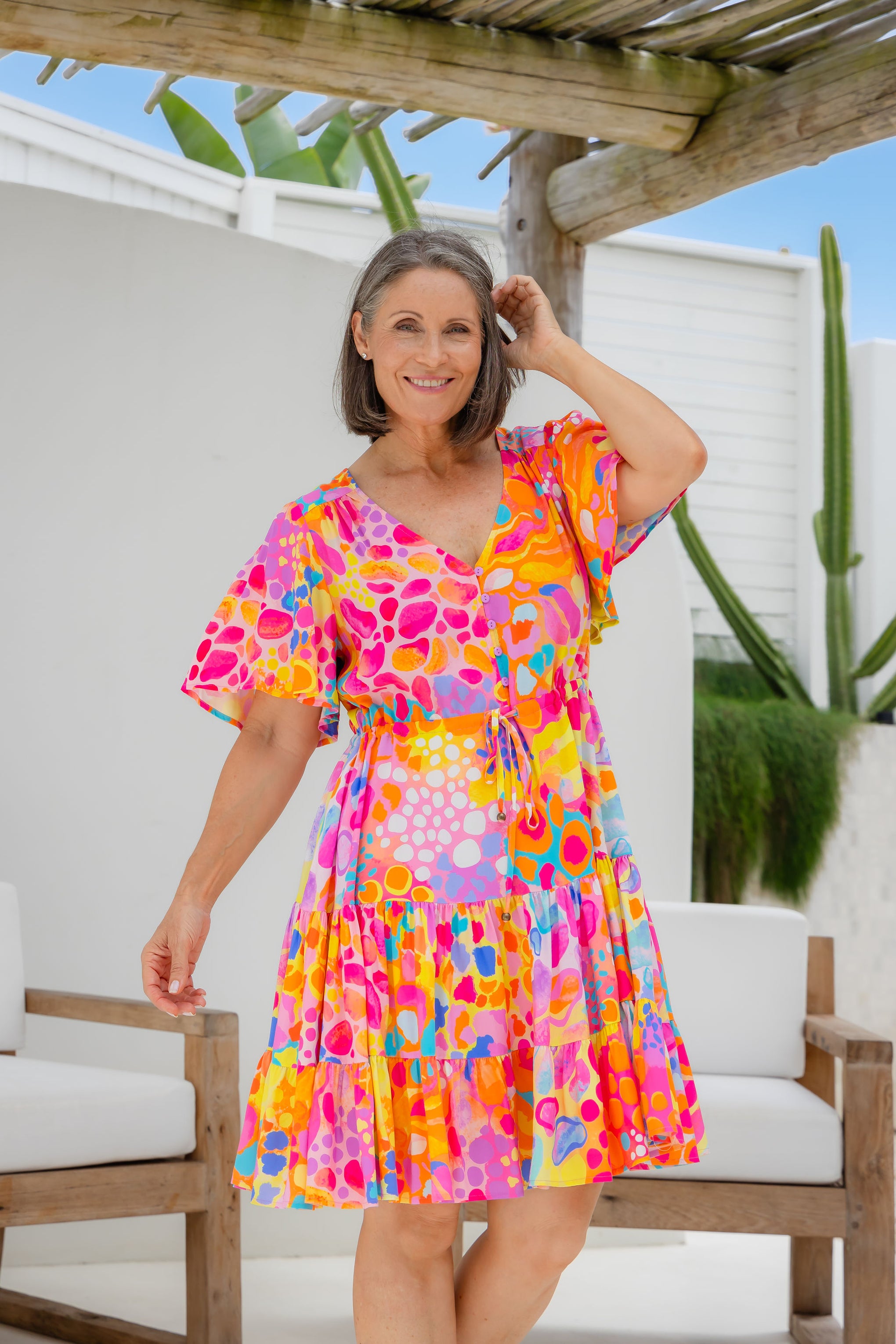 Charlie Dress in Tequila Sunrise by Kasey Rainbow