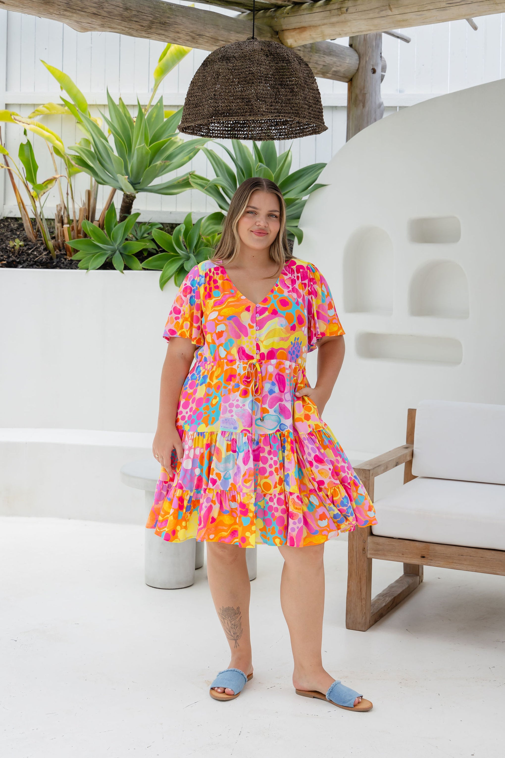 Charlie Dress in Tequila Sunrise by Kasey Rainbow