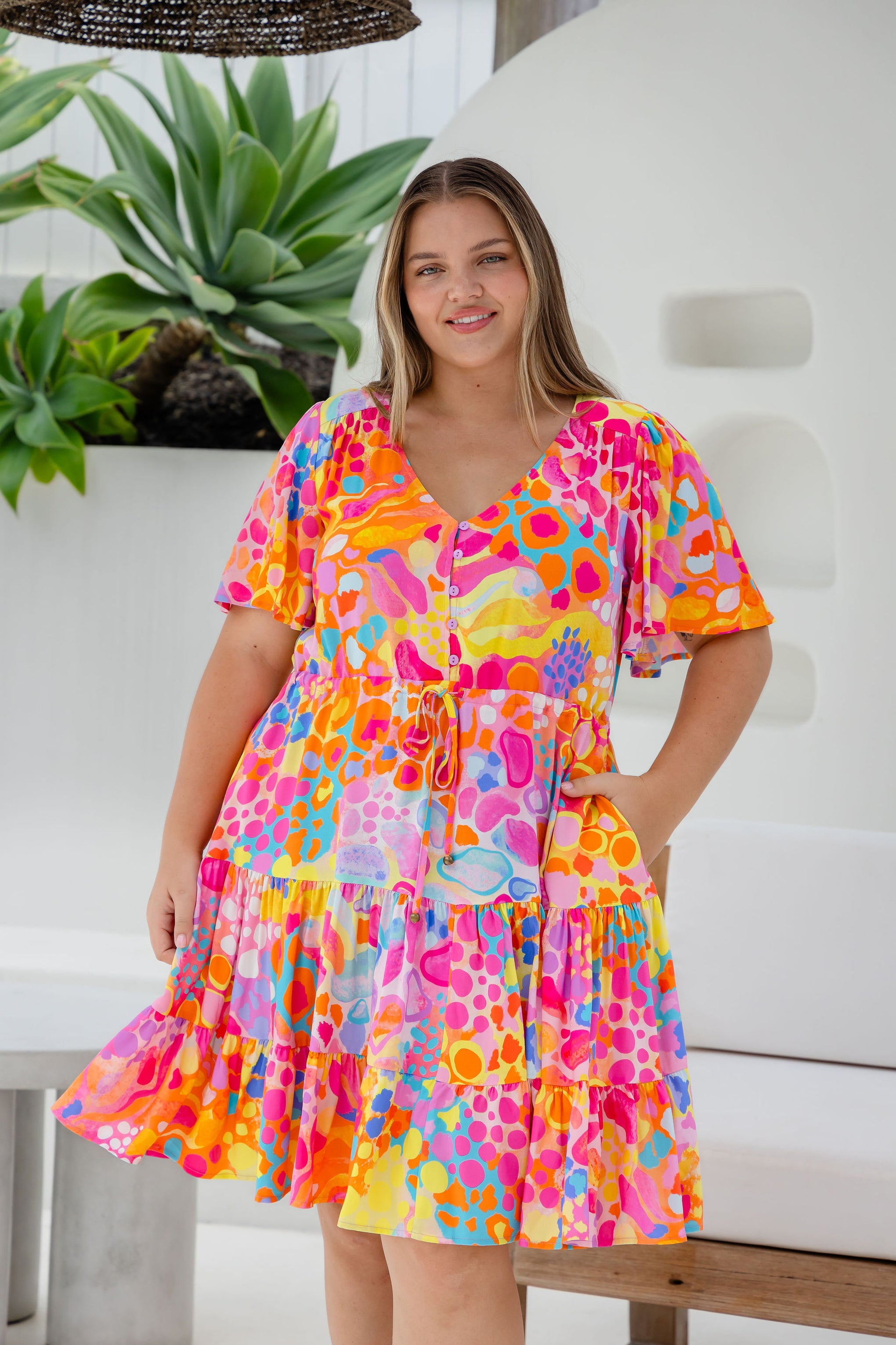 Charlie Dress in Tequila Sunrise by Kasey Rainbow