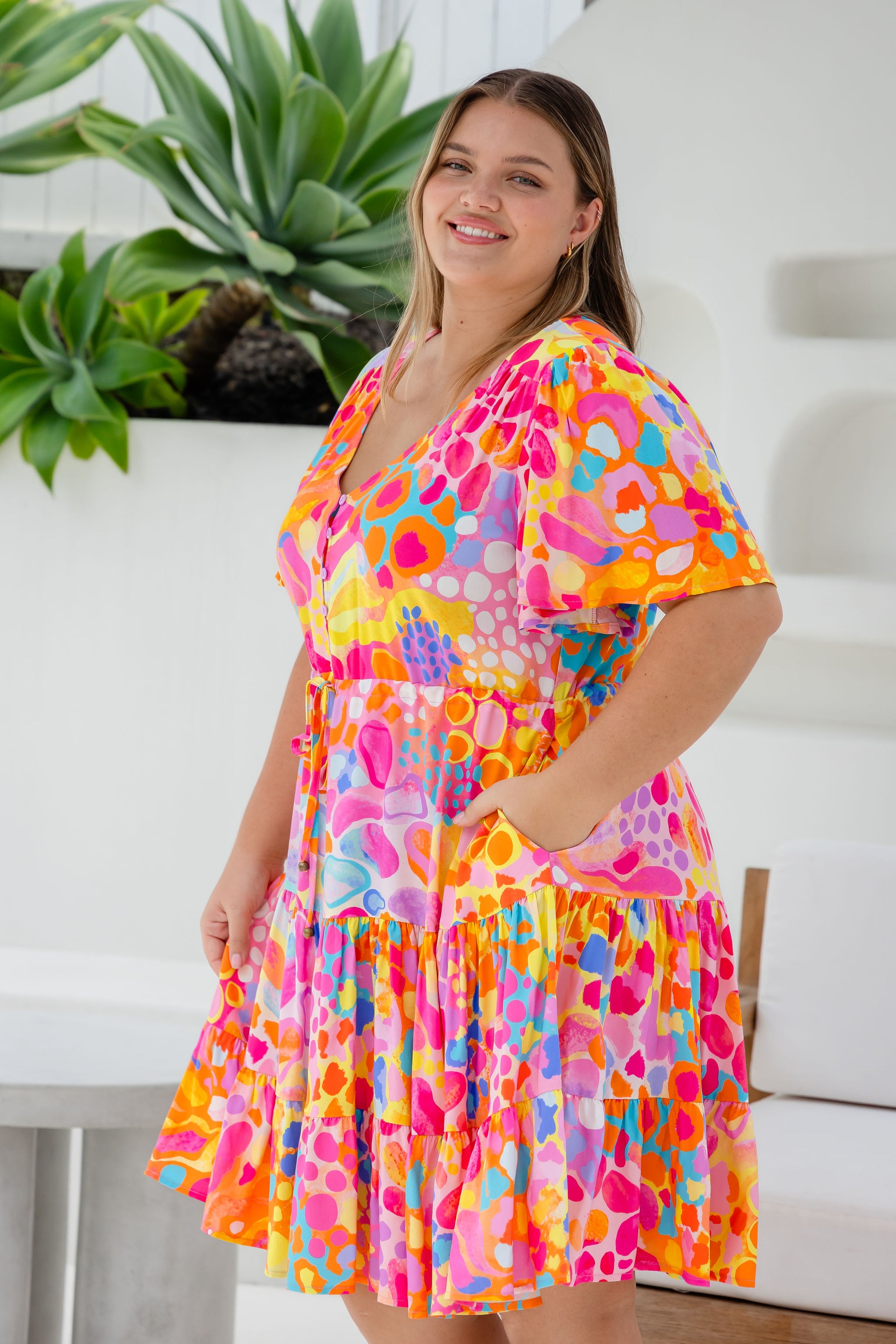 Charlie Dress in Tequila Sunrise by Kasey Rainbow