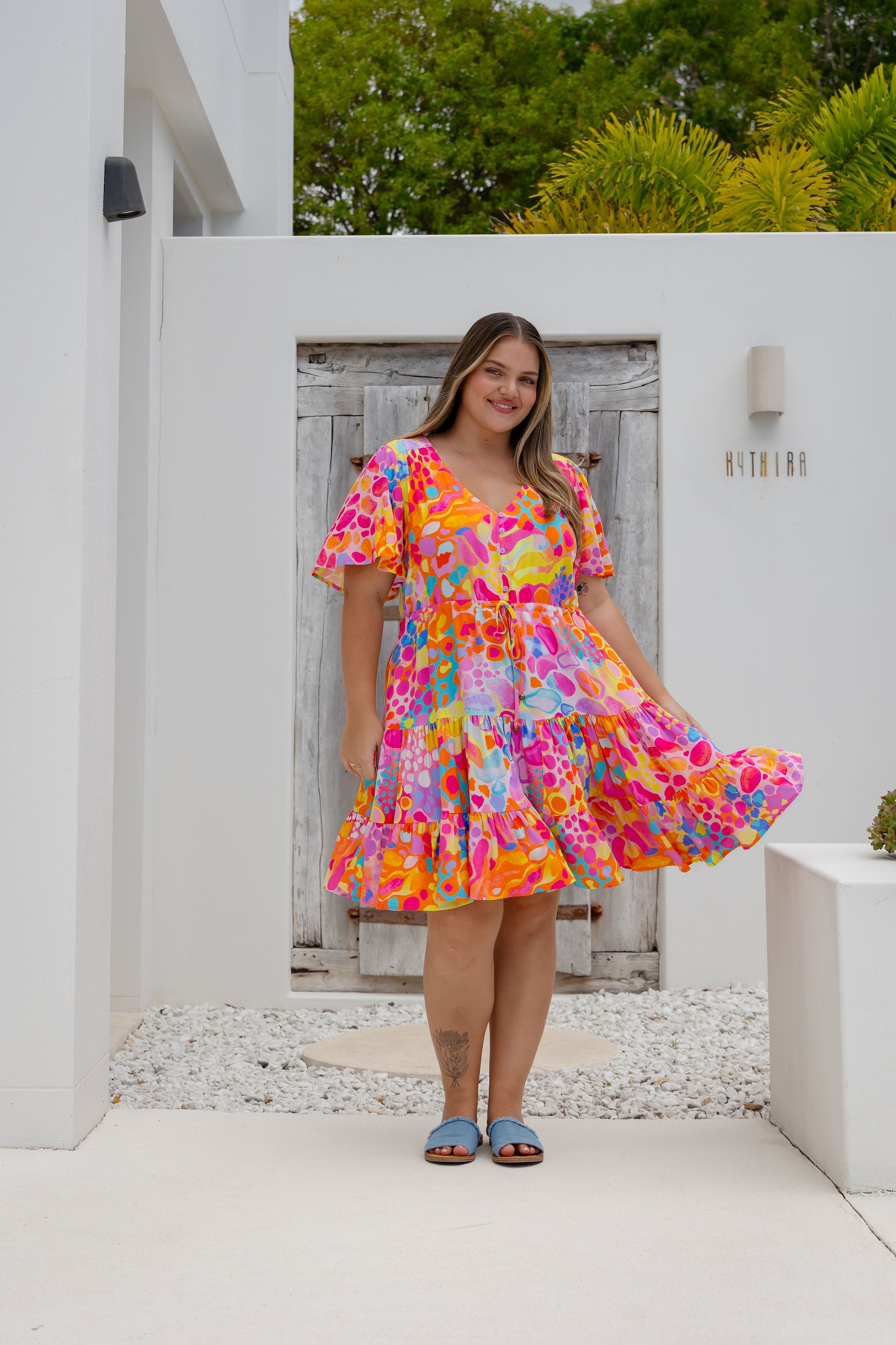 Charlie Dress in Tequila Sunrise by Kasey Rainbow