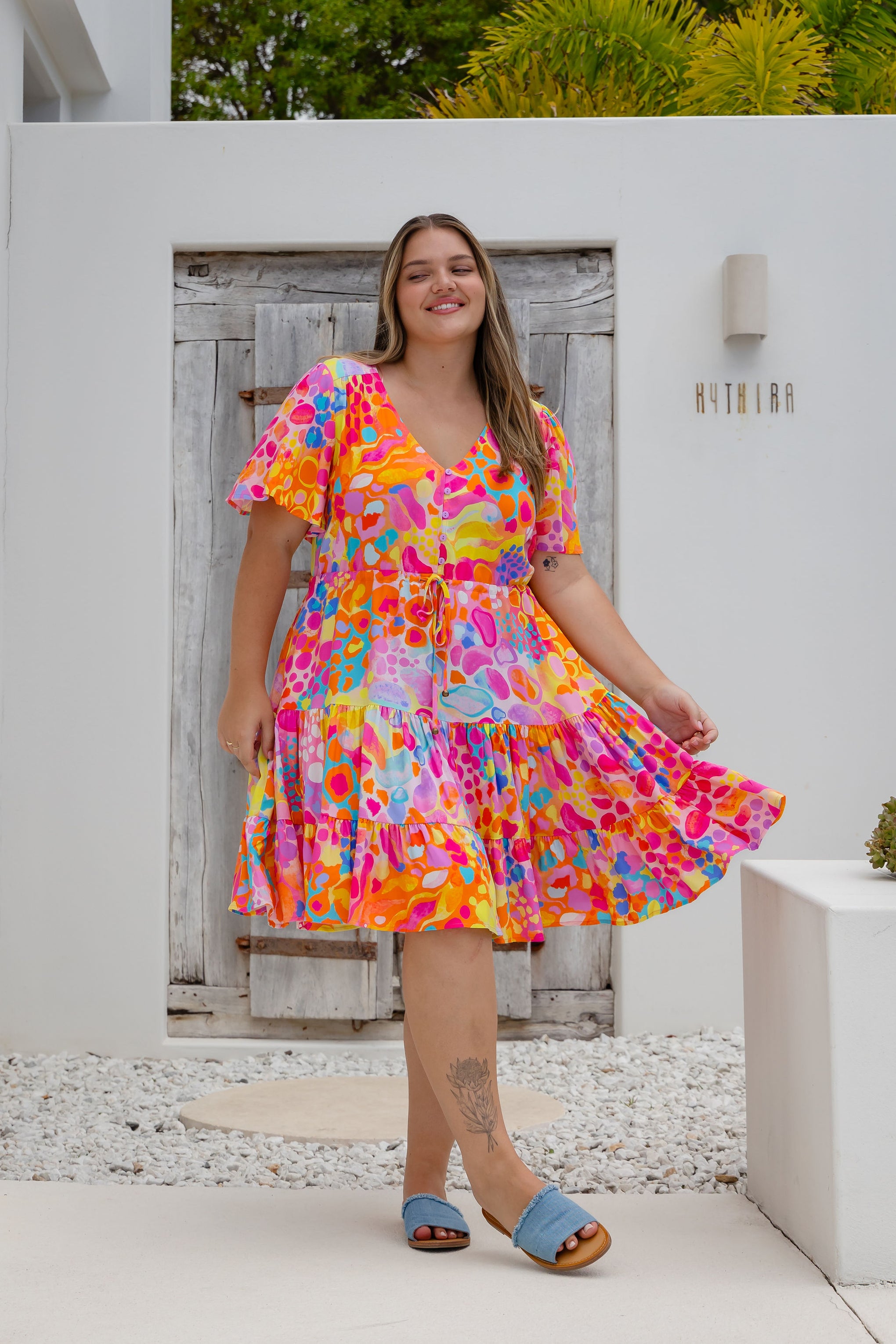 Charlie Dress in Tequila Sunrise by Kasey Rainbow