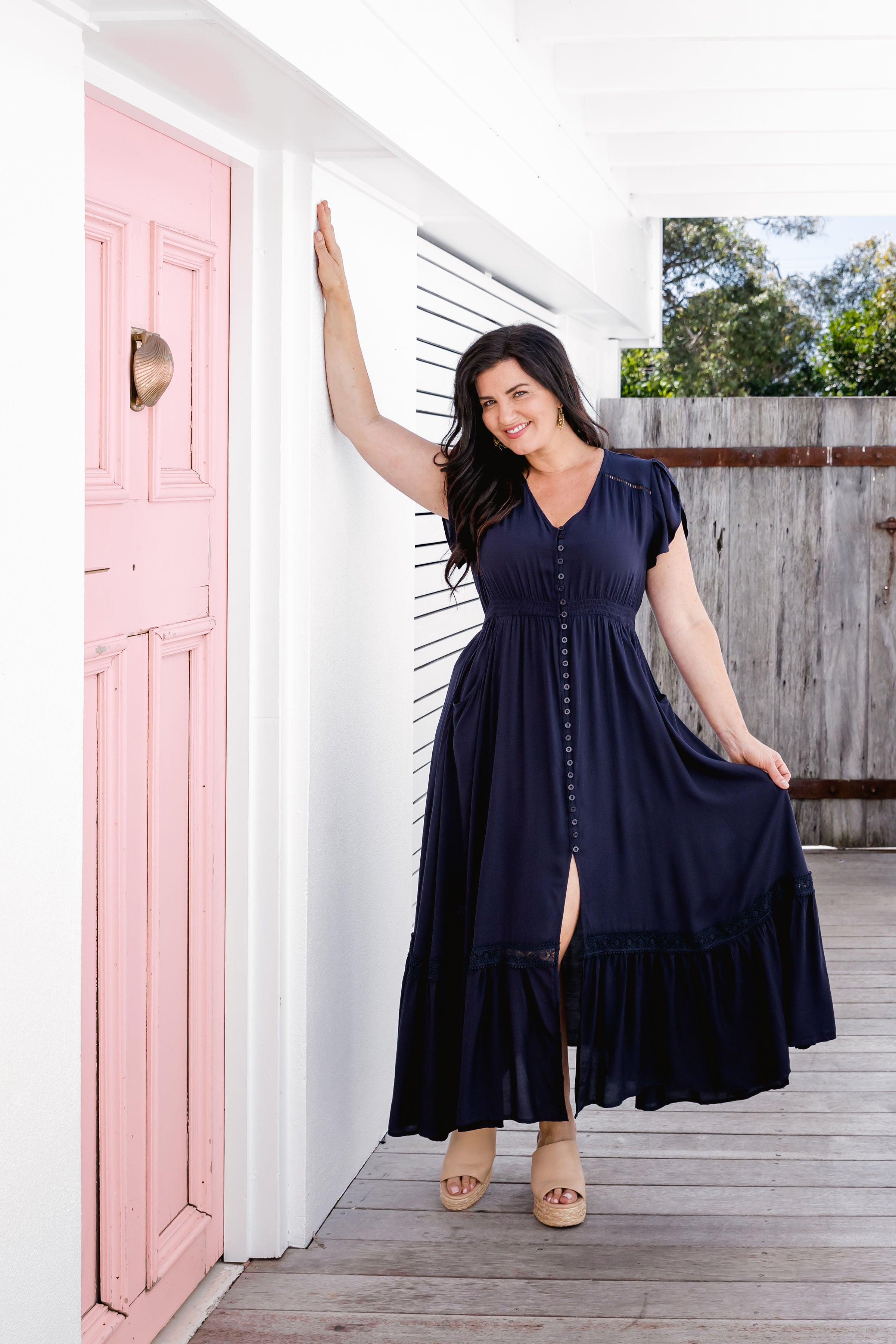 Navy blue store maxi dress