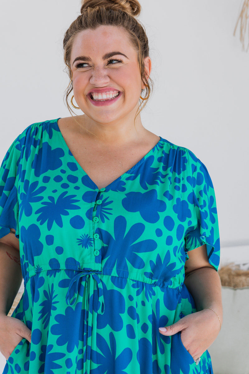 Charlie Dress in Floral Green by Kasey Rainbow – Proud Poppy Clothing