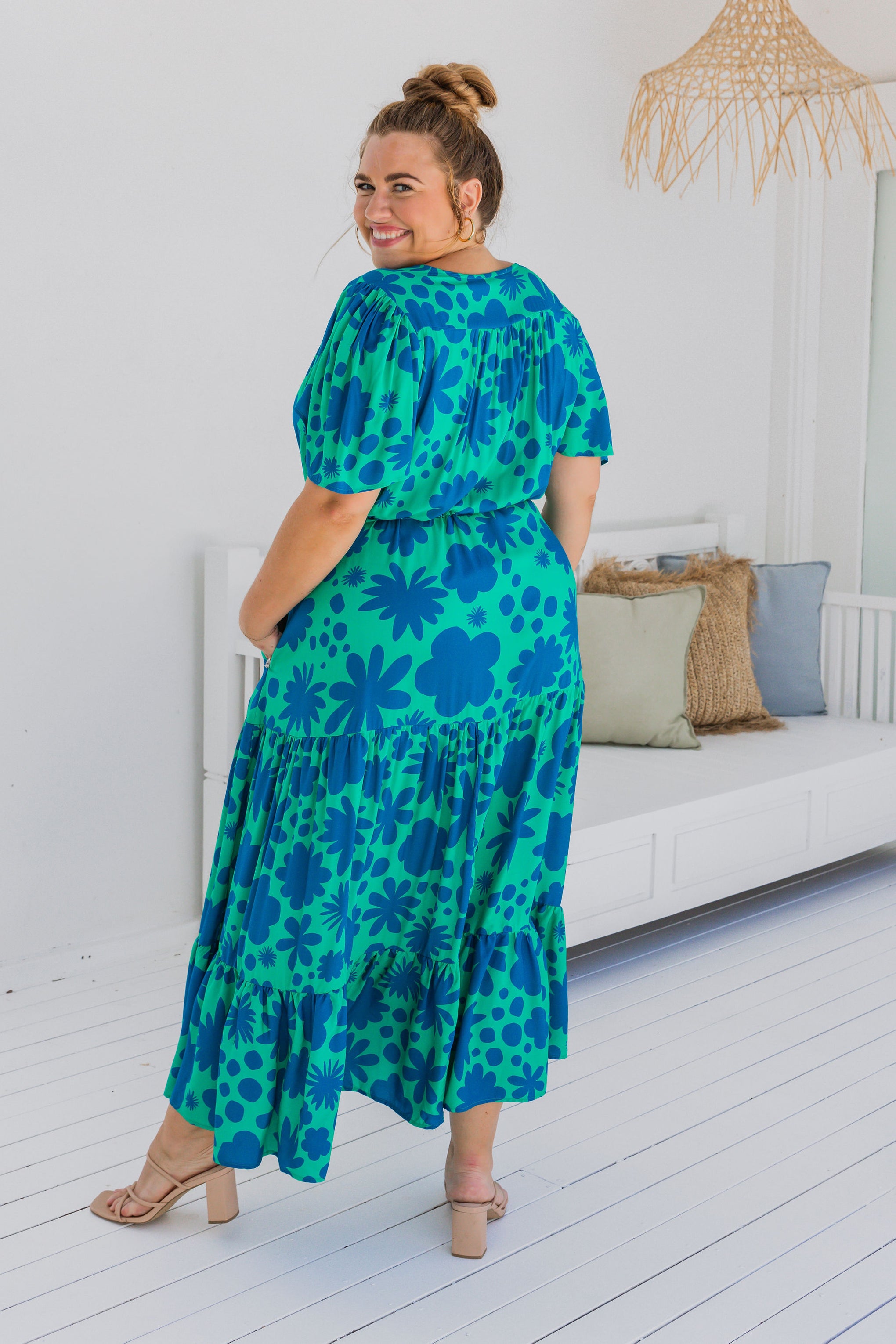 Bonnie Maxi Dress in Floral Green by Kasey Rainbow