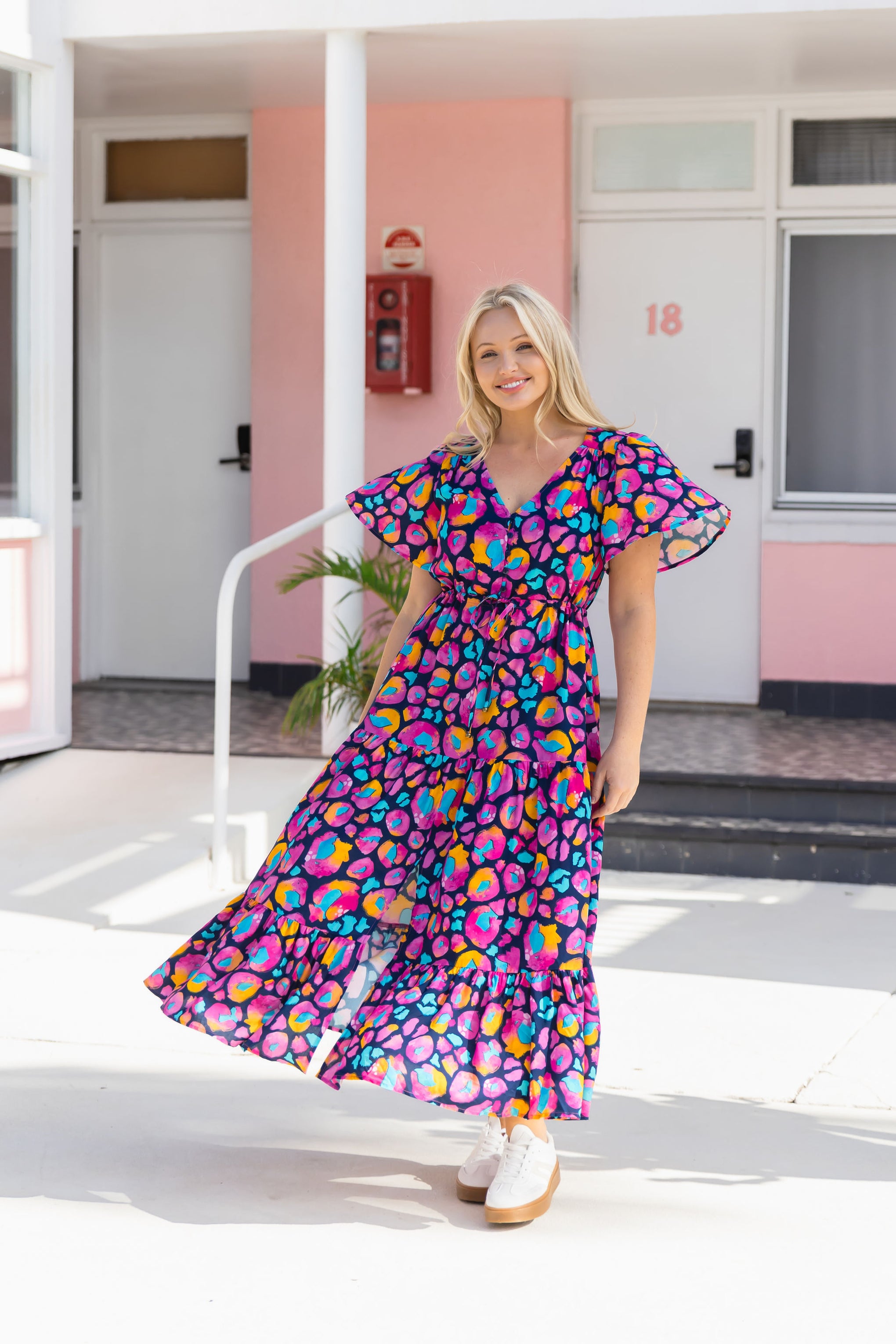 Bonnie Dress in Magenta Leopard by Kasey Rainbow