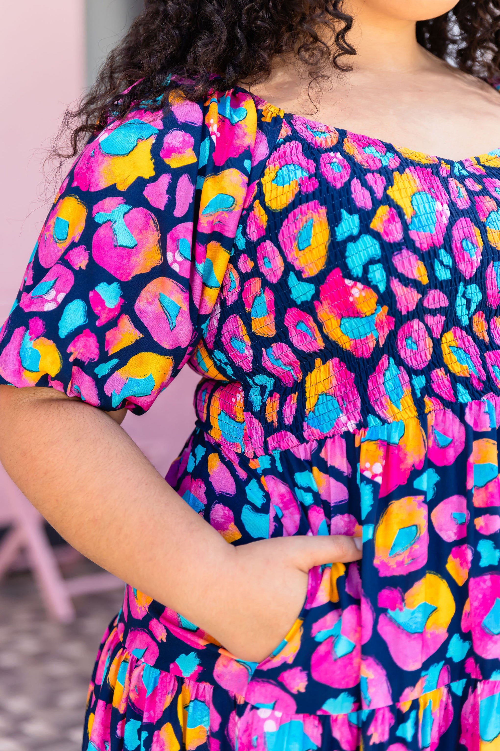Peri Dress in Magenta Leopard by Kasey Rainbow