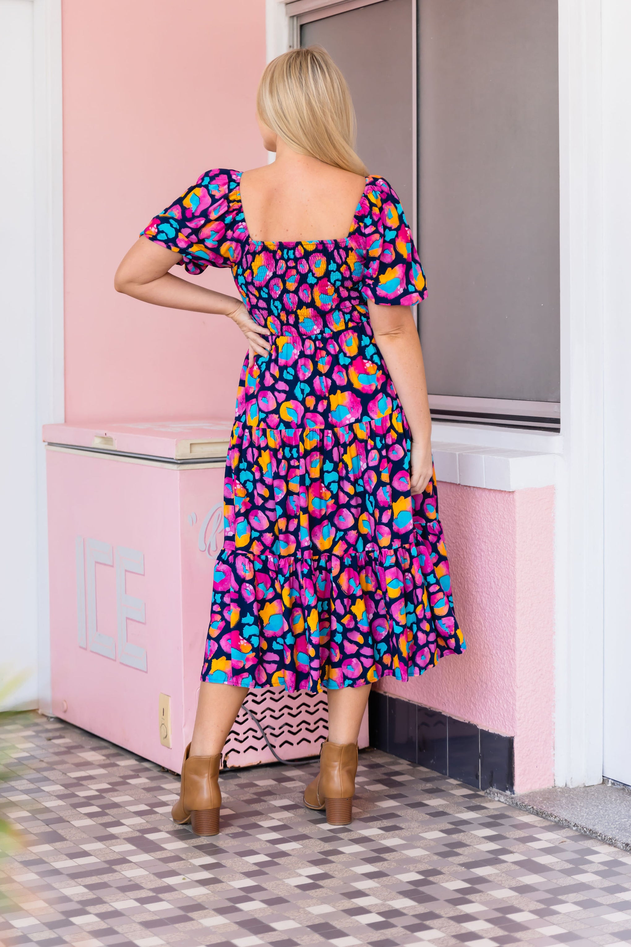 Peri Dress in Magenta Leopard by Kasey Rainbow