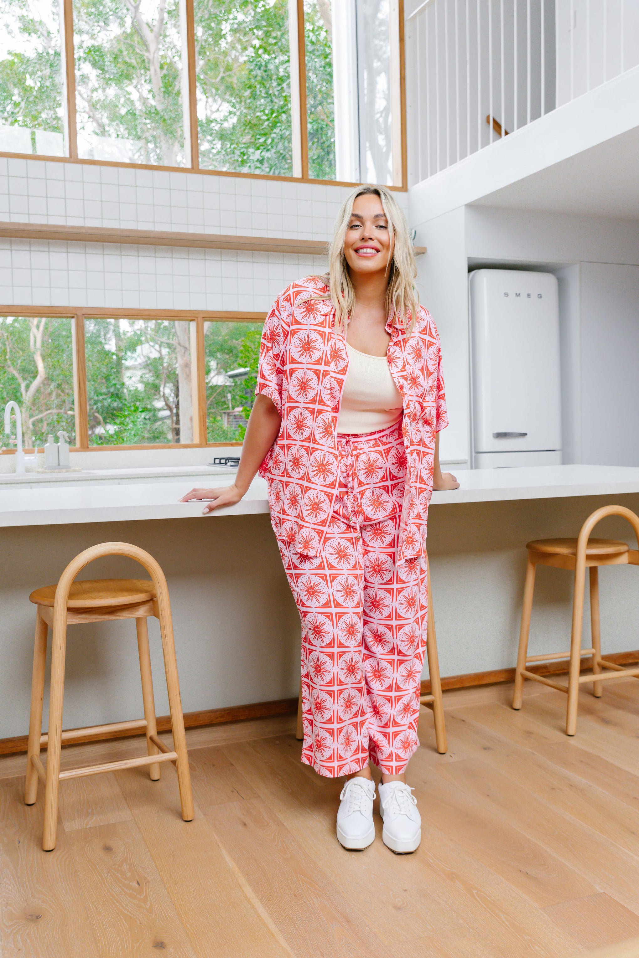 Gina Pant In Chasing Sunlight Red