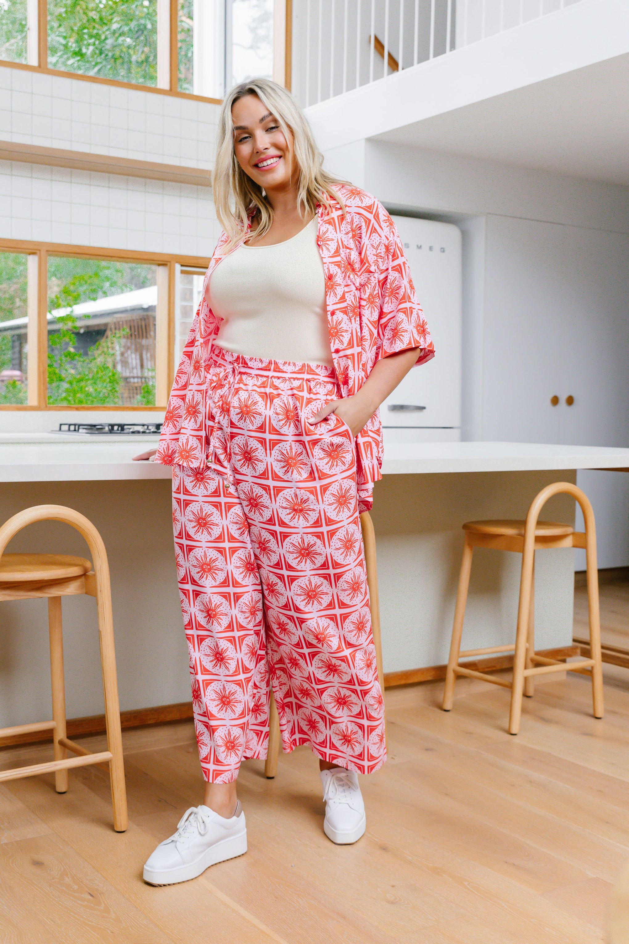 Gina Pant In Chasing Sunlight Red