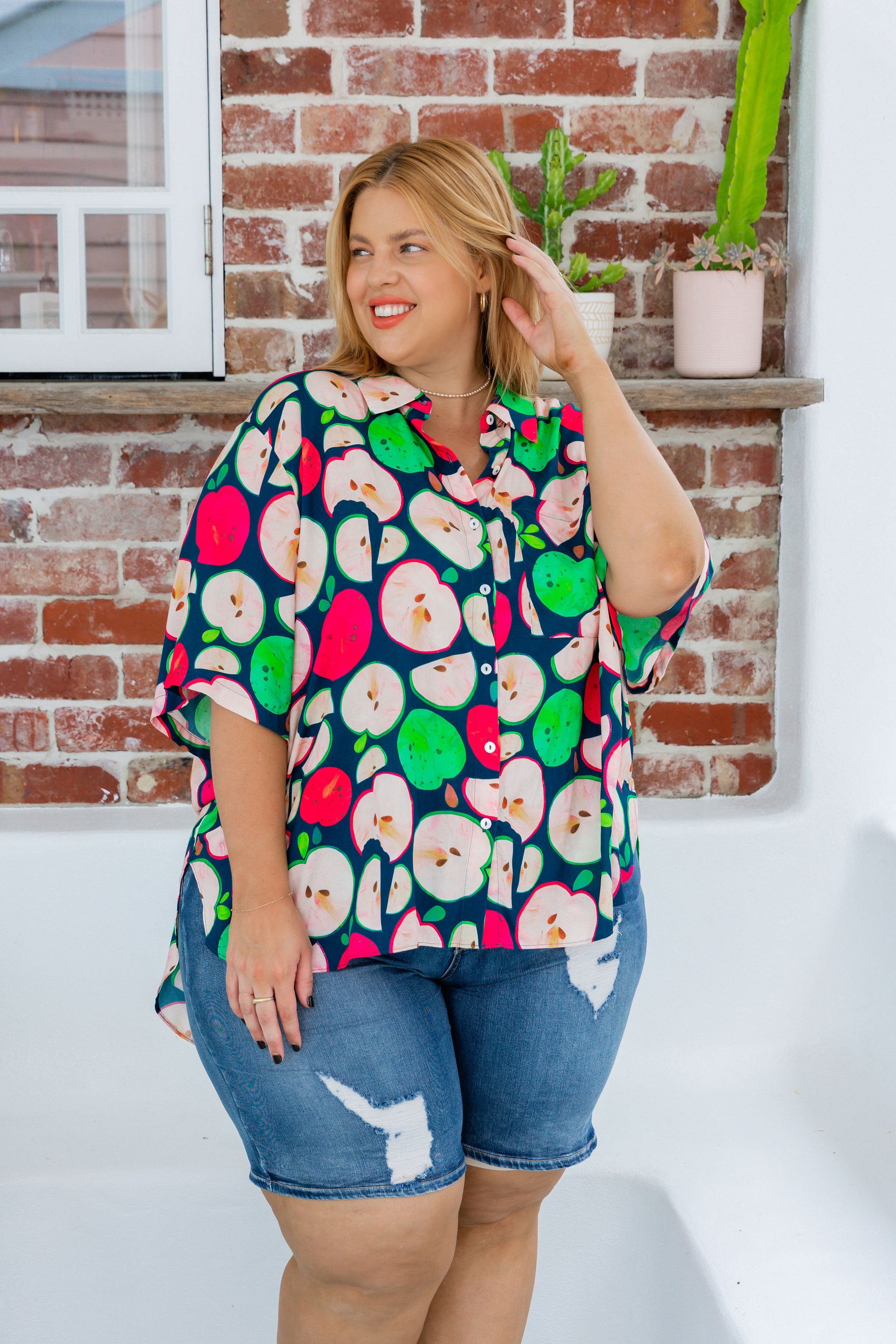 Samara Shirt in Apples by Kasey Rainbow