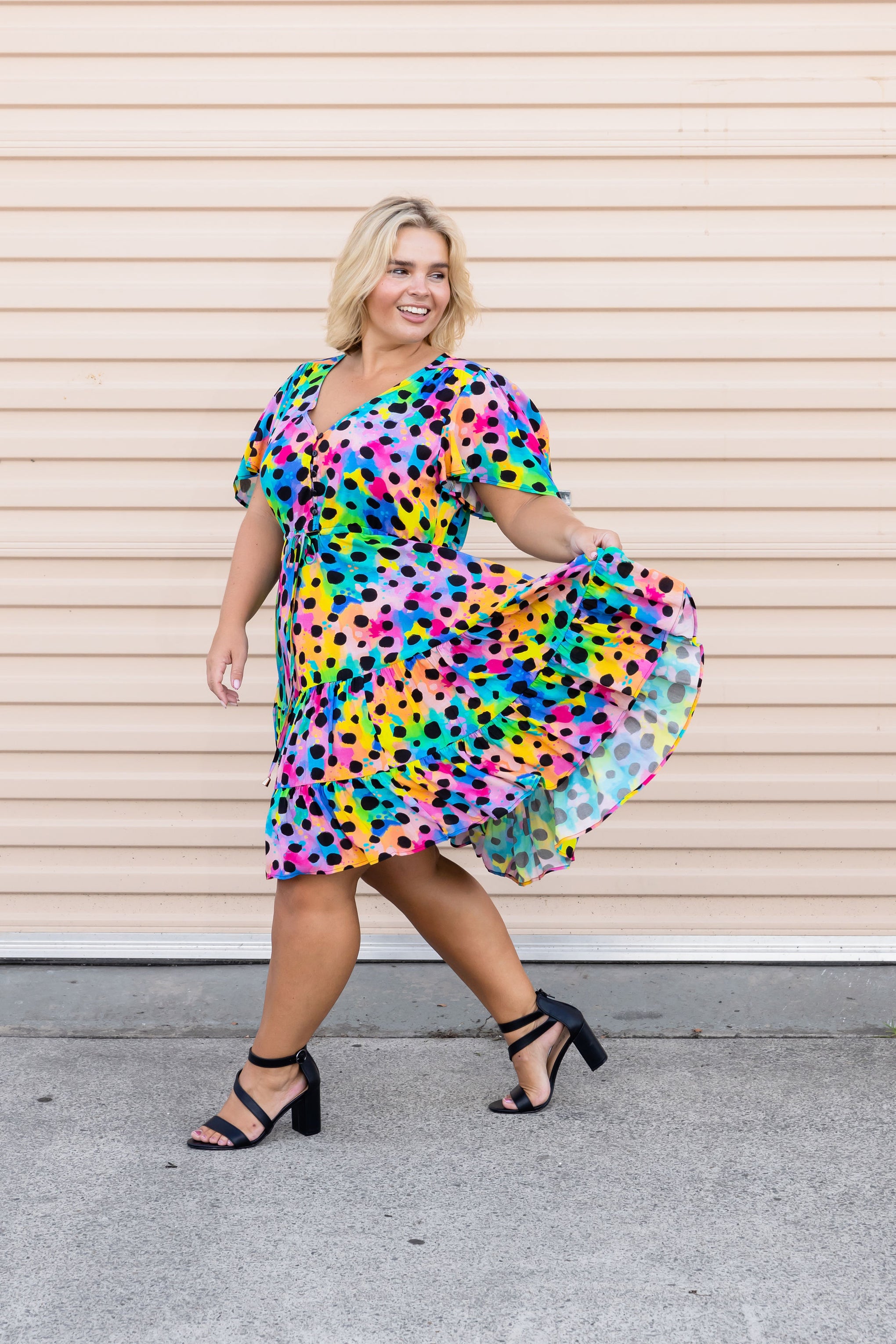 Charlie Dress in Rainbow Cheetah by Kasey Rainbow – Proud Poppy