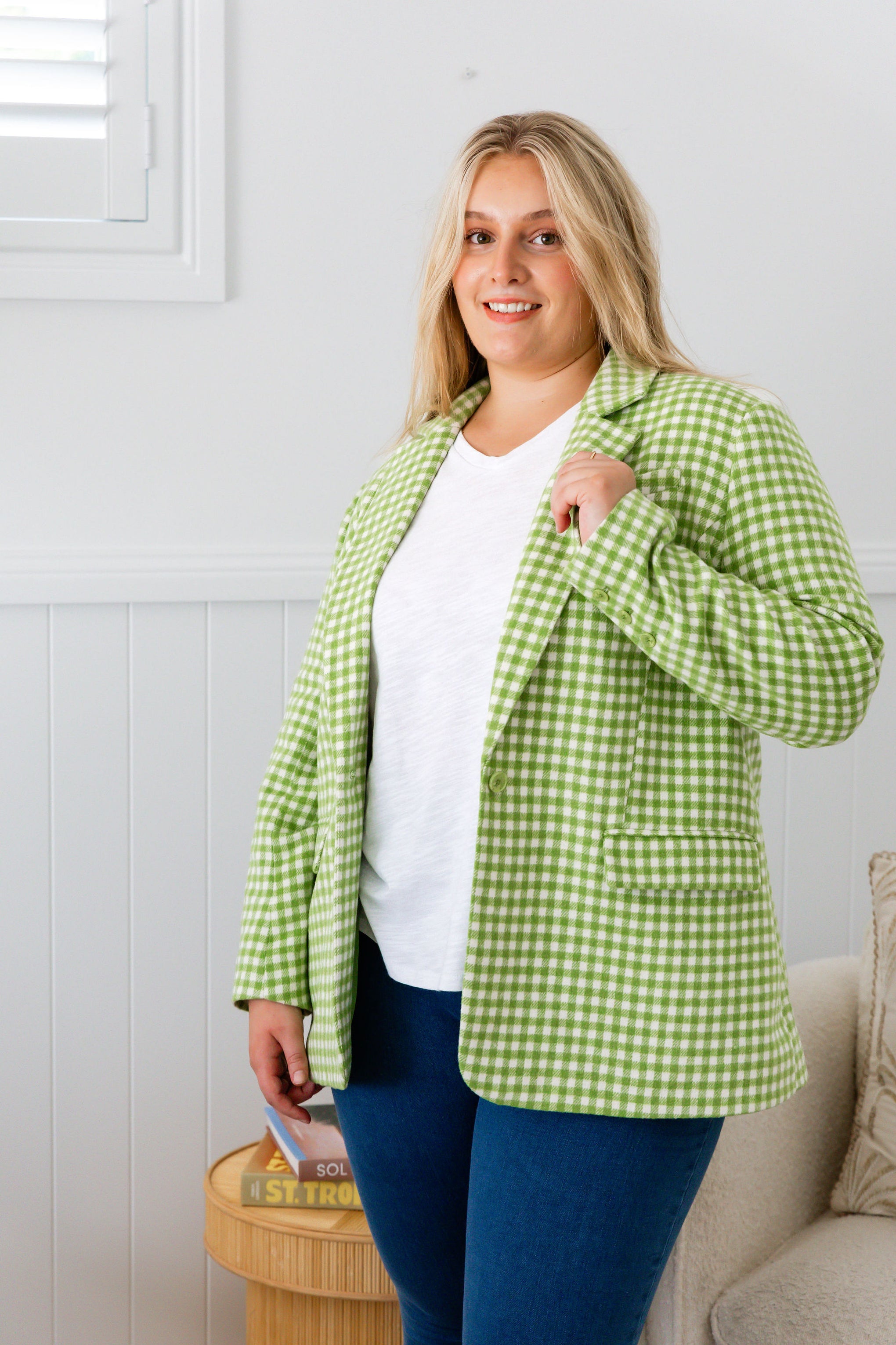 Dion Jacket in Apple Check