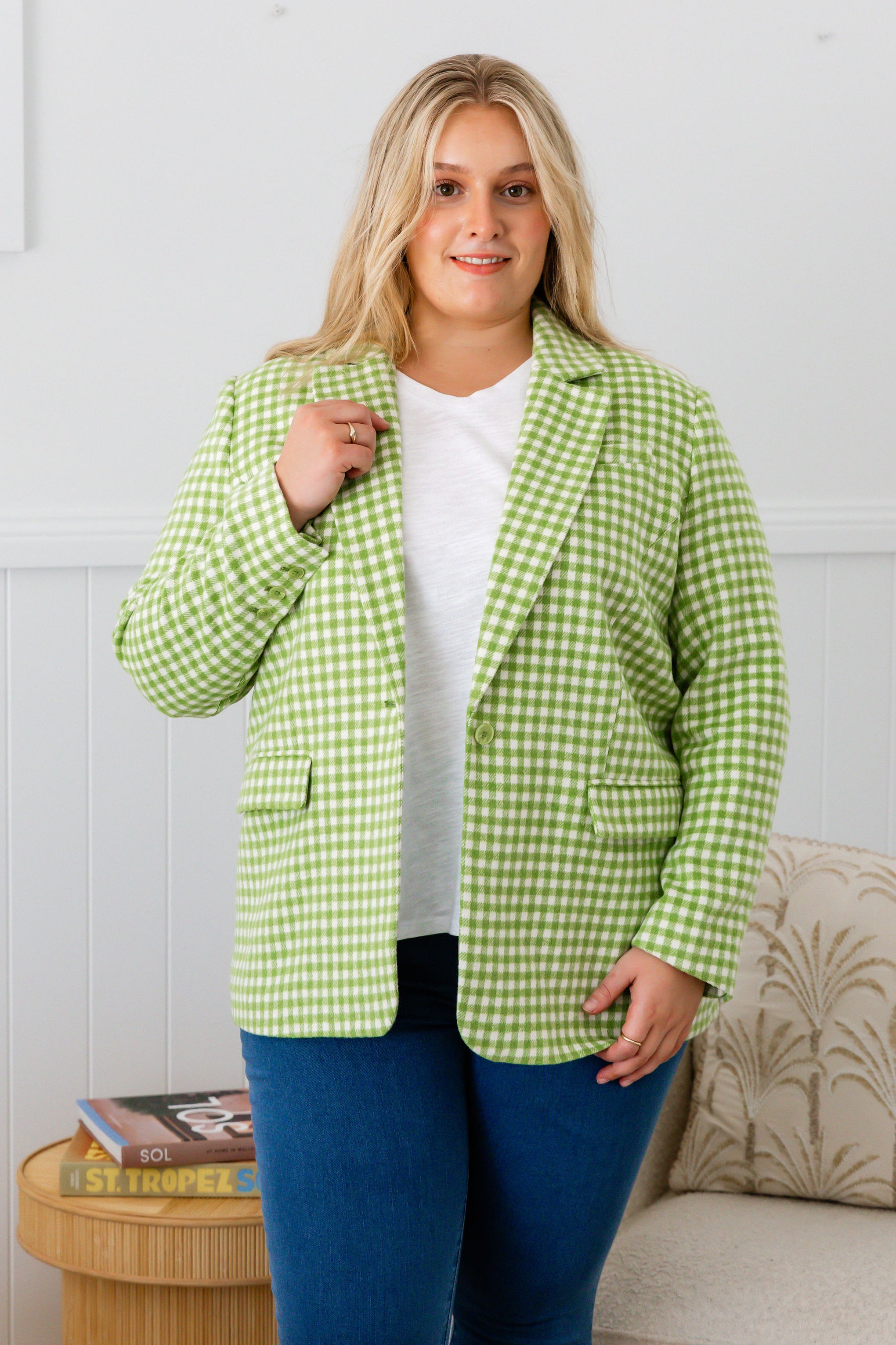 Dion Jacket in Apple Check