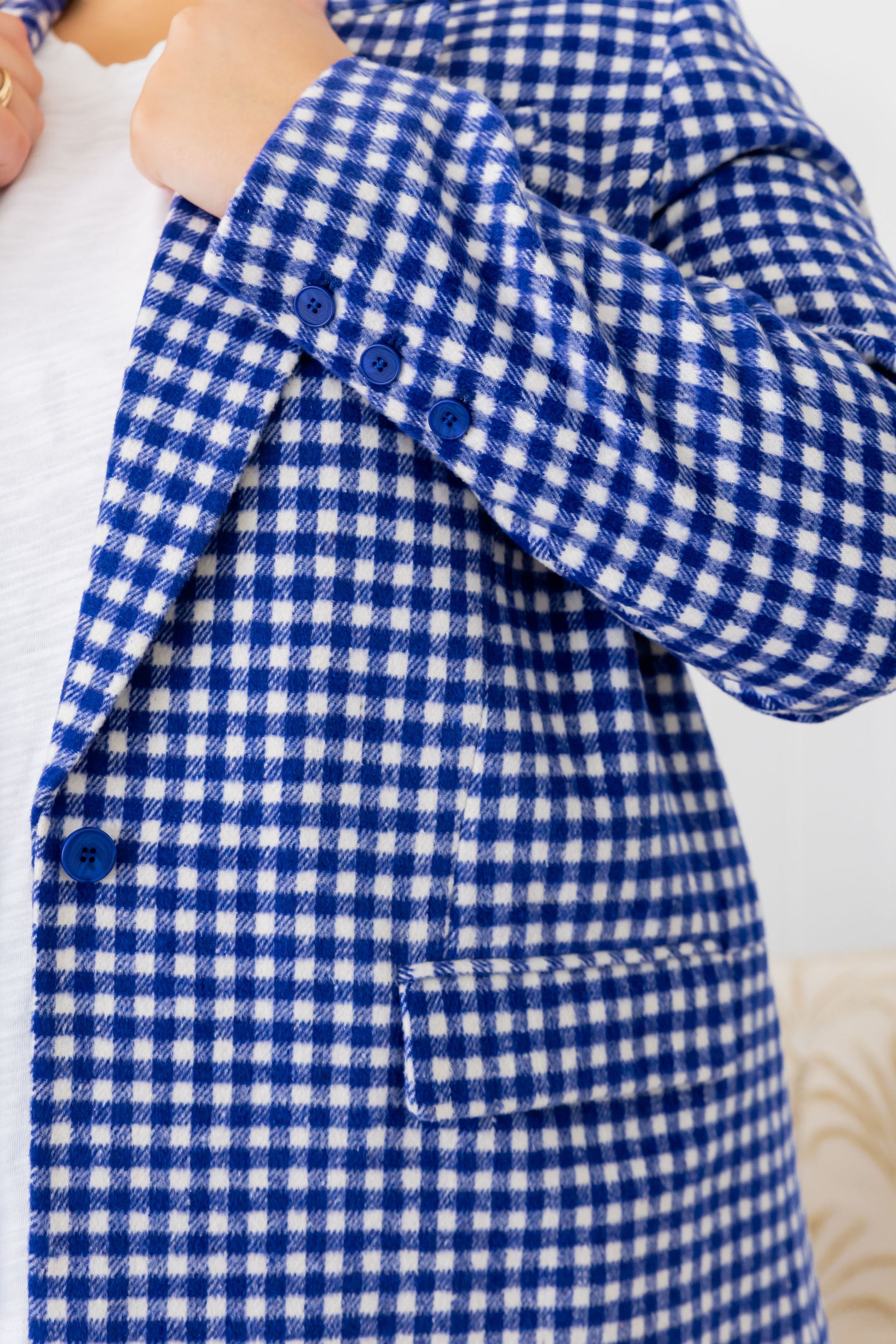 Dion Jacket in Cobalt Check
