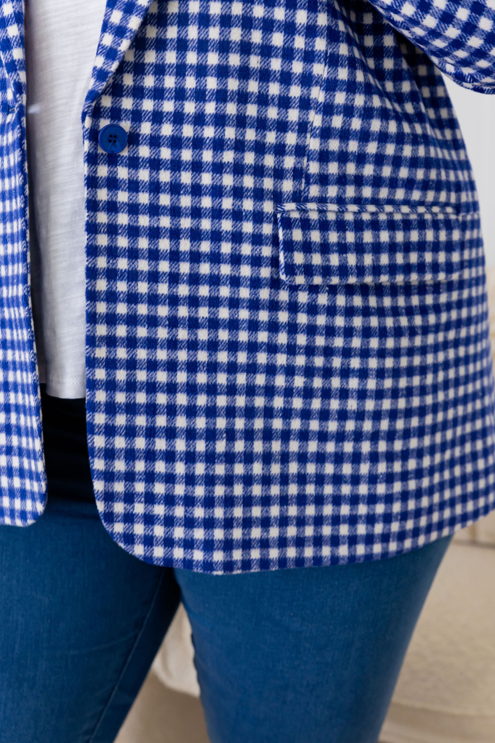 Dion Jacket in Cobalt Check