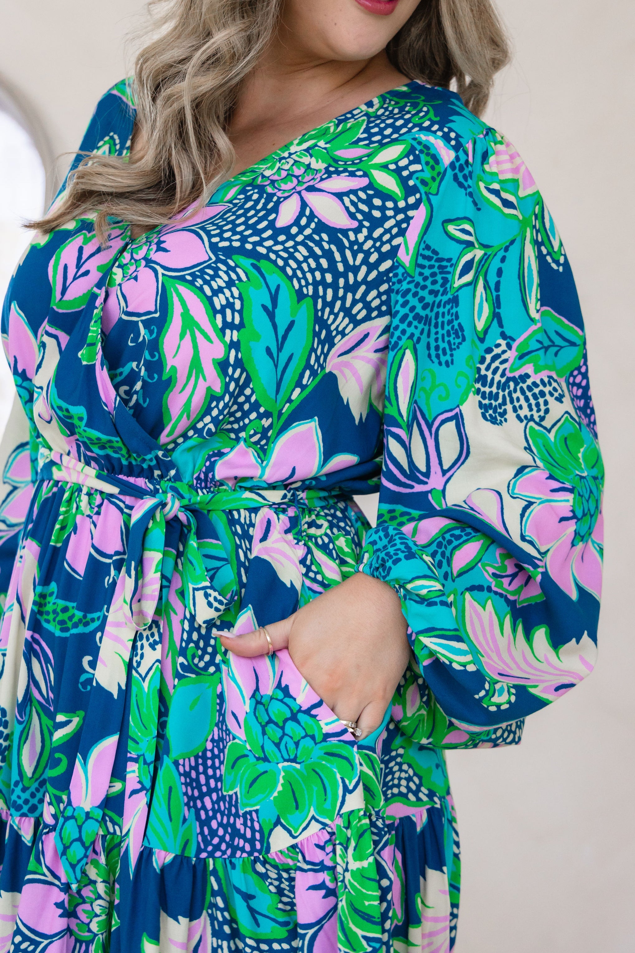 Long Sleeve Deni Dress in Kosum Pink