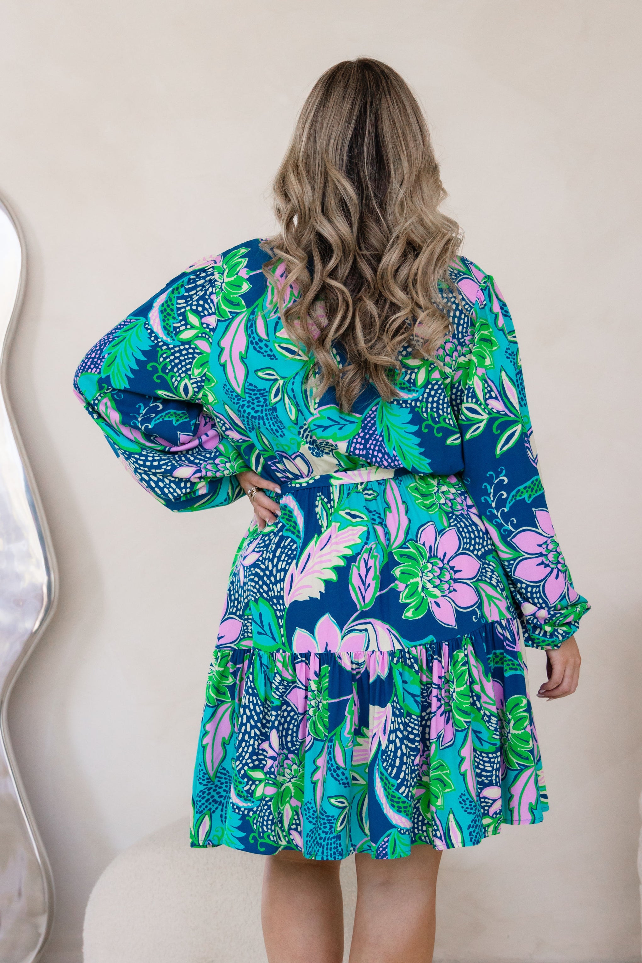 Long Sleeve Deni Dress in Kosum Pink