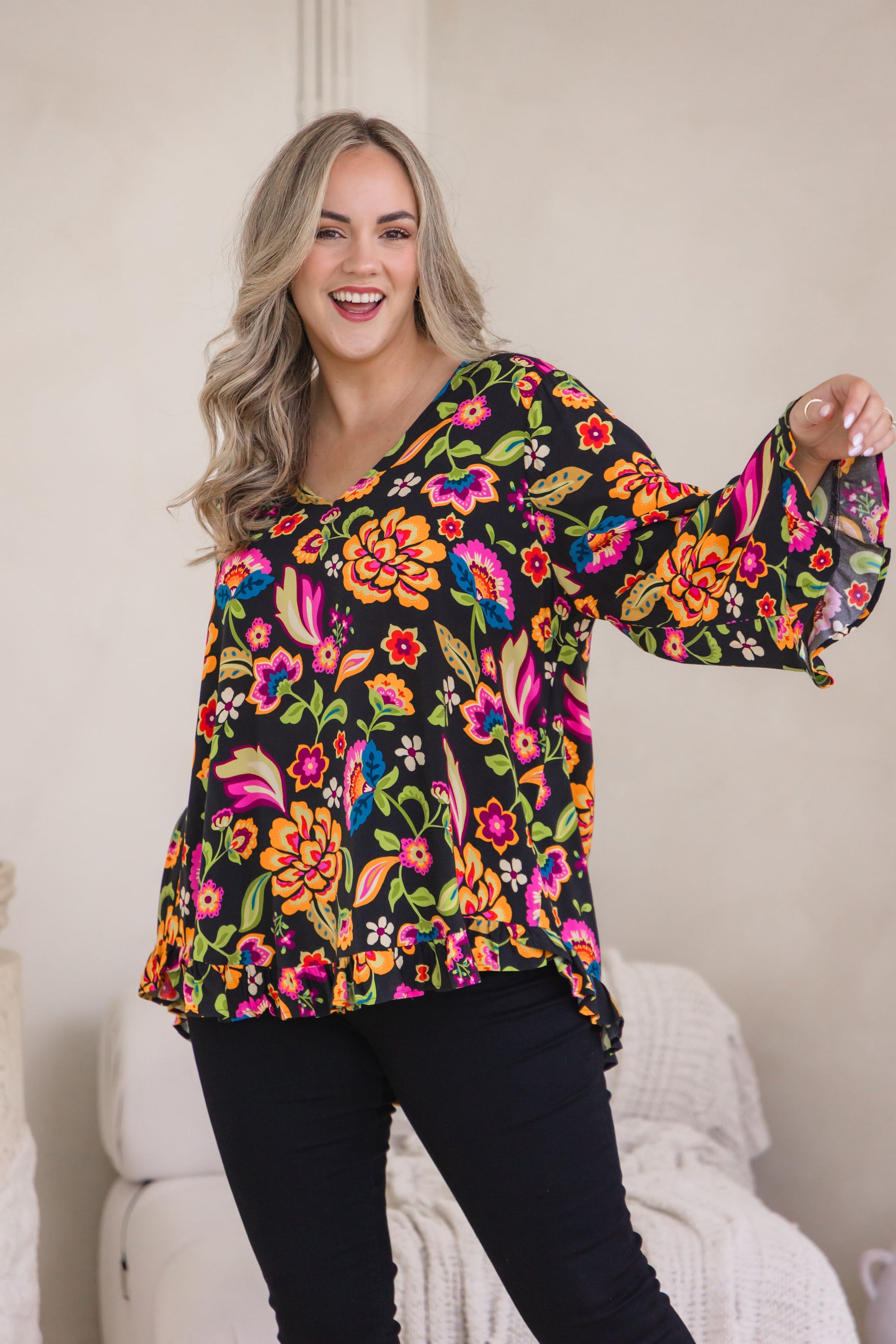 Natalie Long Sleeve Top in Boho Dreams