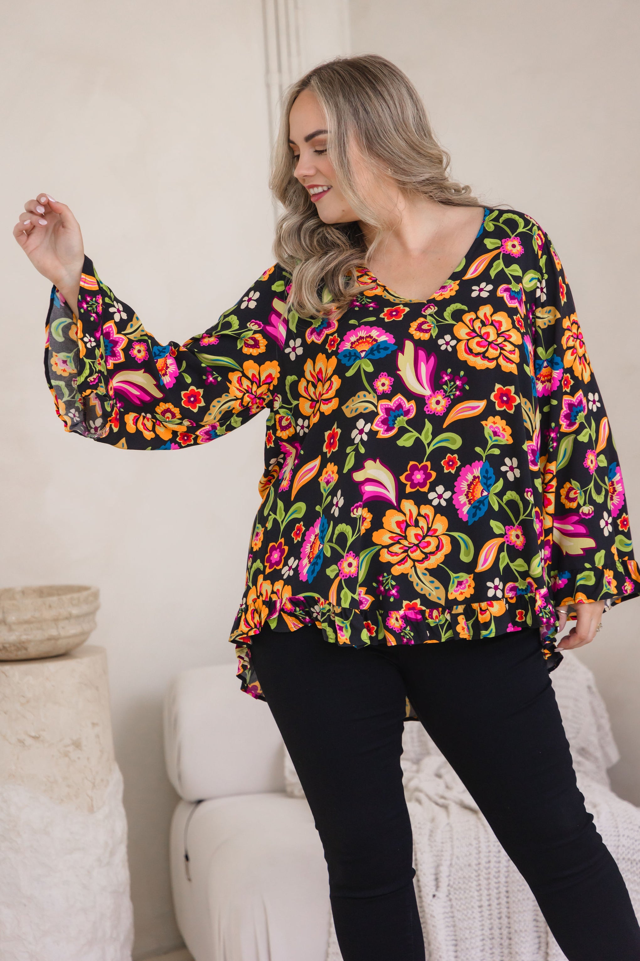 Natalie Long Sleeve Top in Boho Dreams