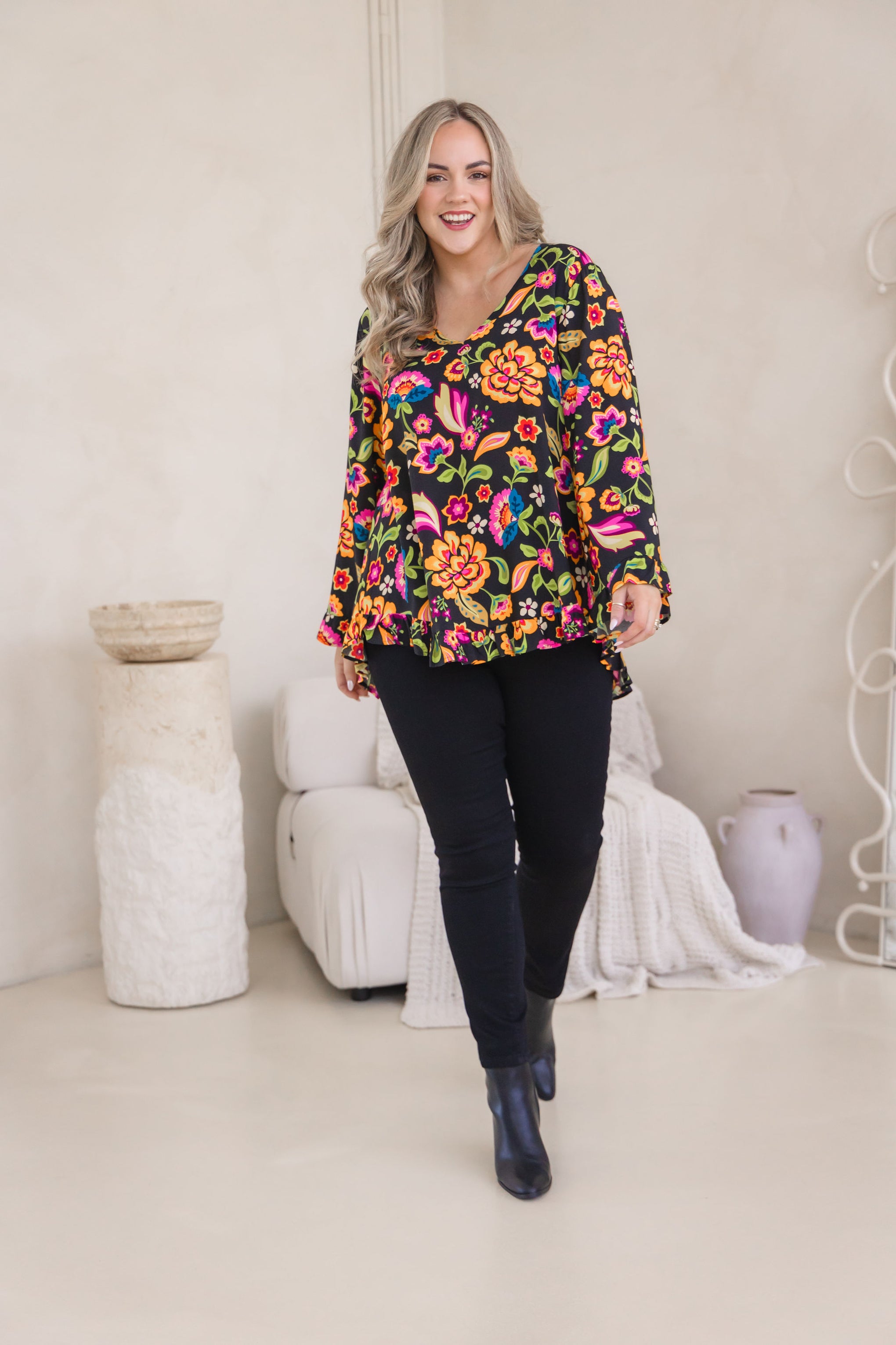 Natalie Long Sleeve Top in Boho Dreams