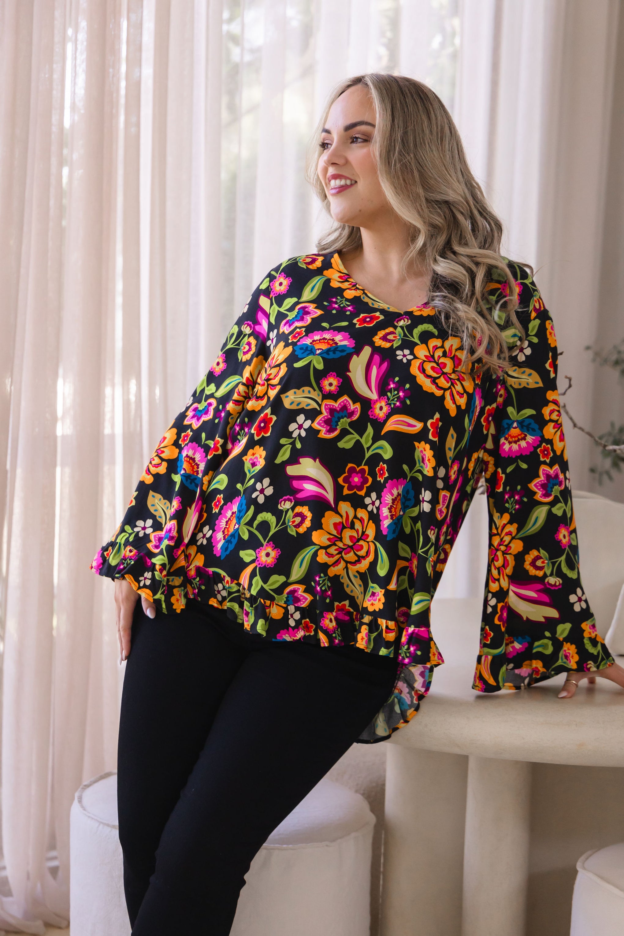 Natalie Long Sleeve Top in Boho Dreams