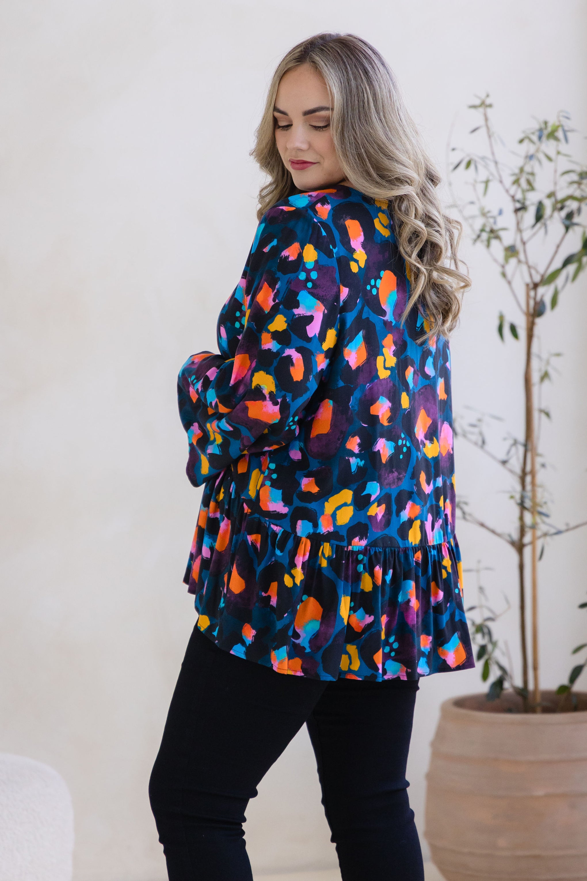 Long Sleeve Peak Top in Verona by Kasey Rainbow
