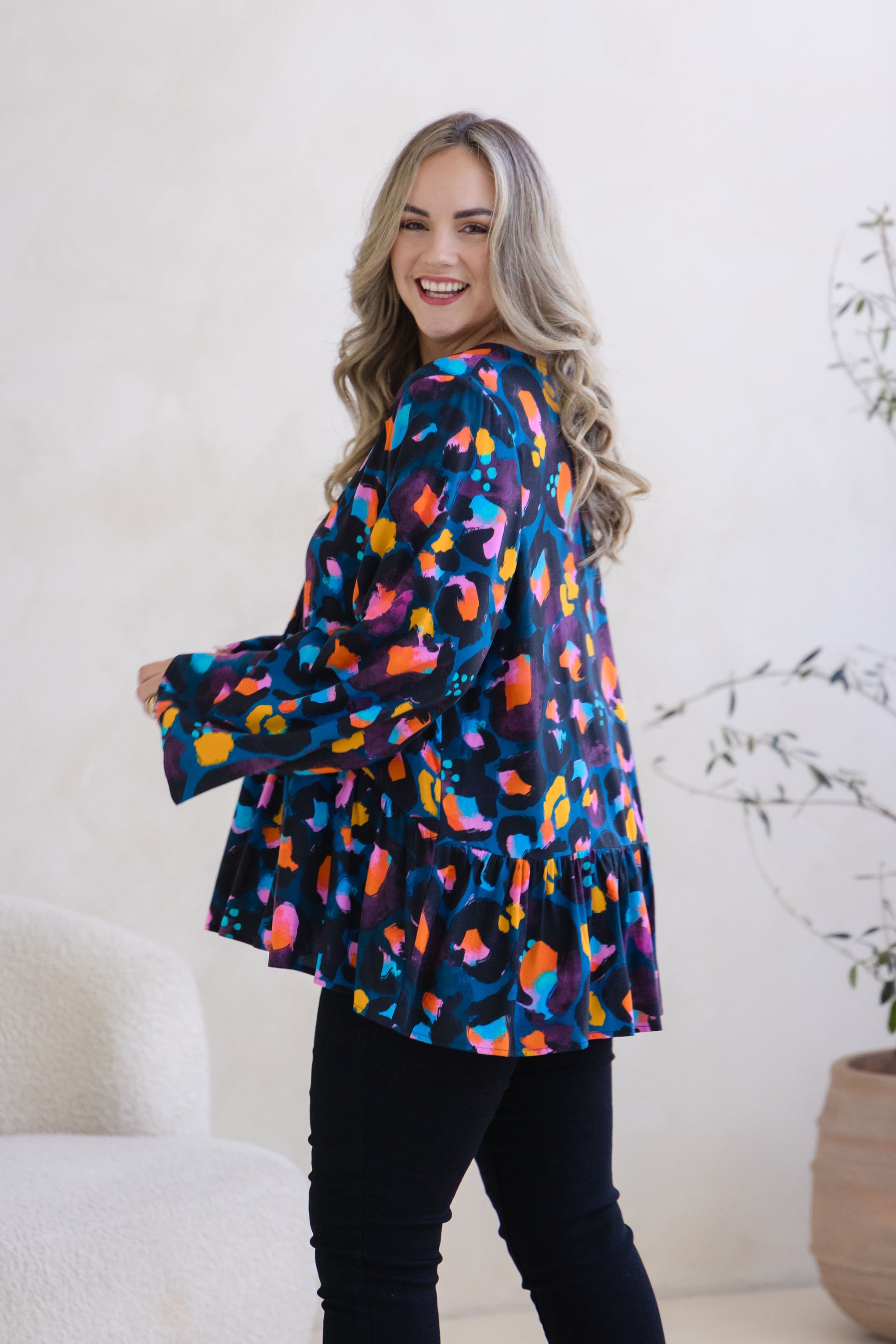 Long Sleeve Peak Top in Verona by Kasey Rainbow