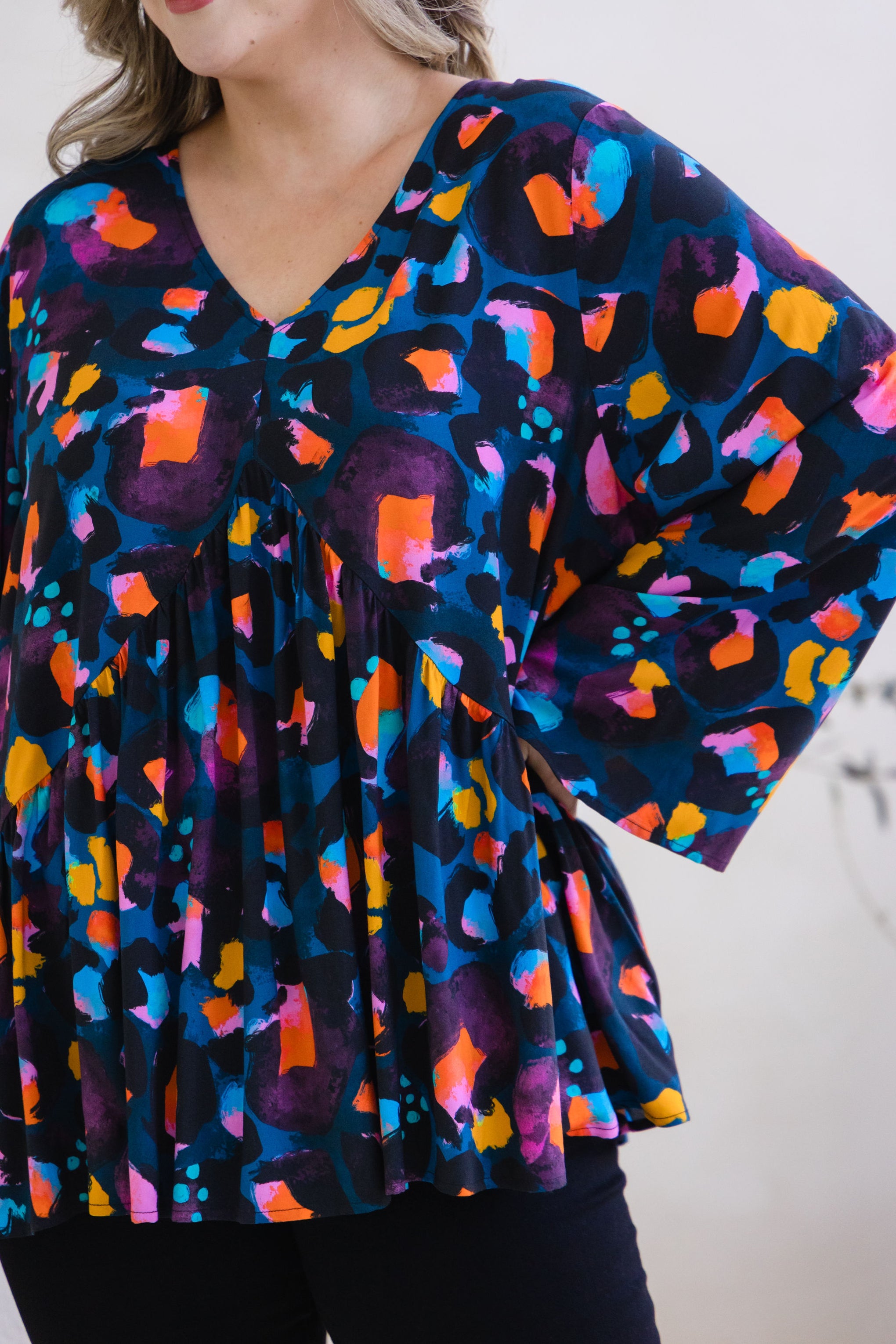 Long Sleeve Peak Top in Verona by Kasey Rainbow