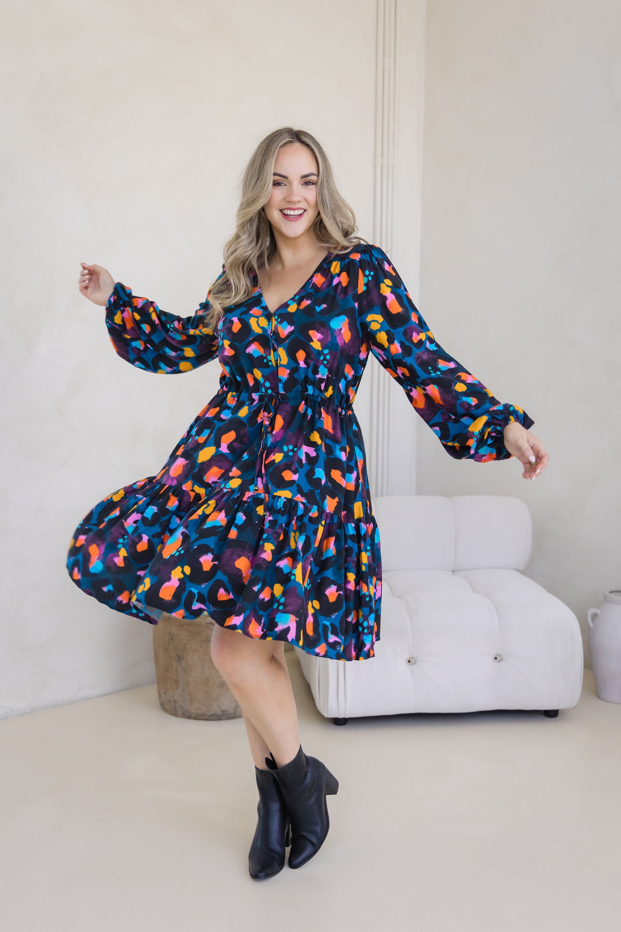 Long Sleeve Esmae Dress in Verona by Kasey Rainbow