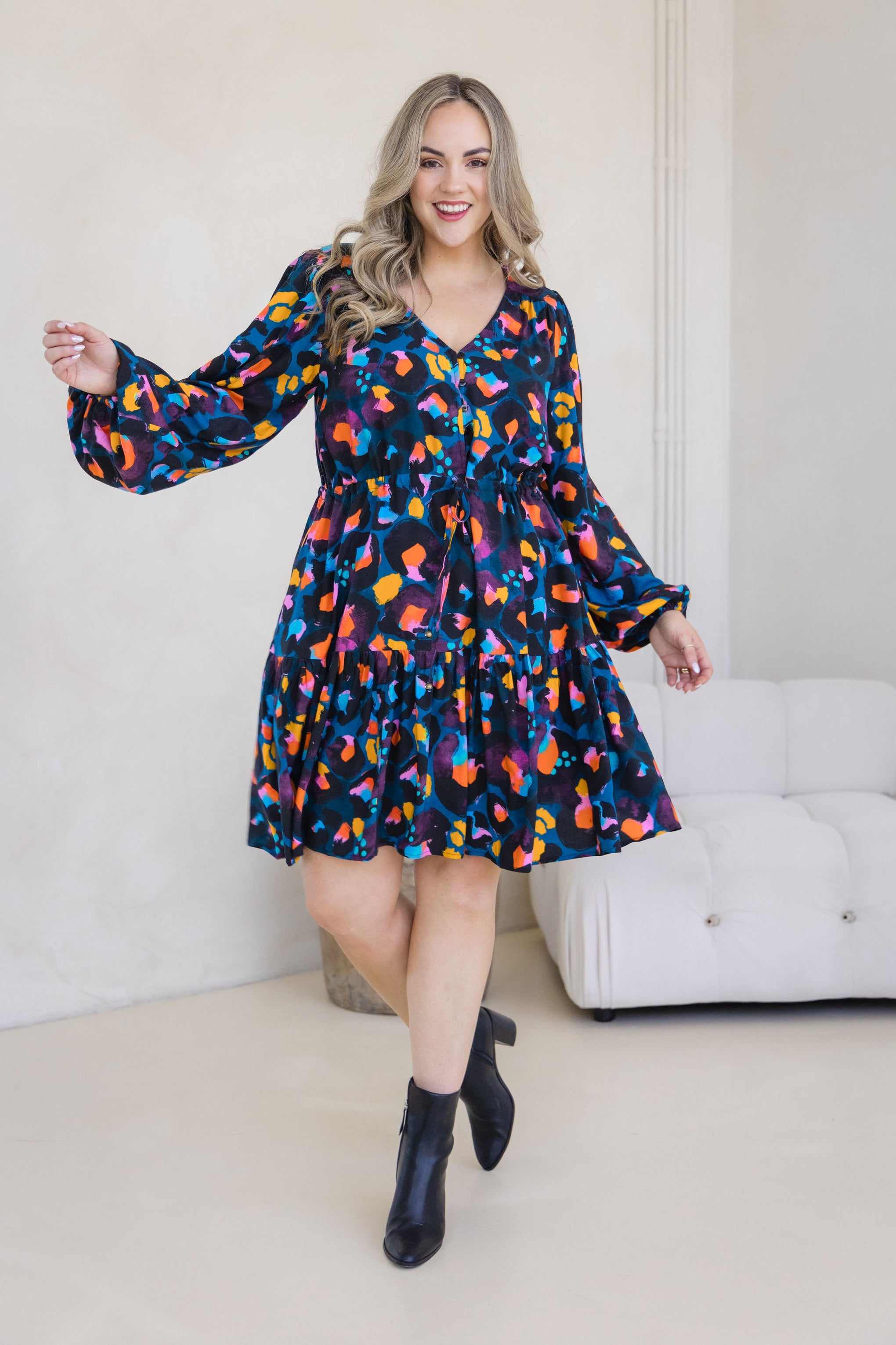 Long Sleeve Esmae Dress in Verona by Kasey Rainbow