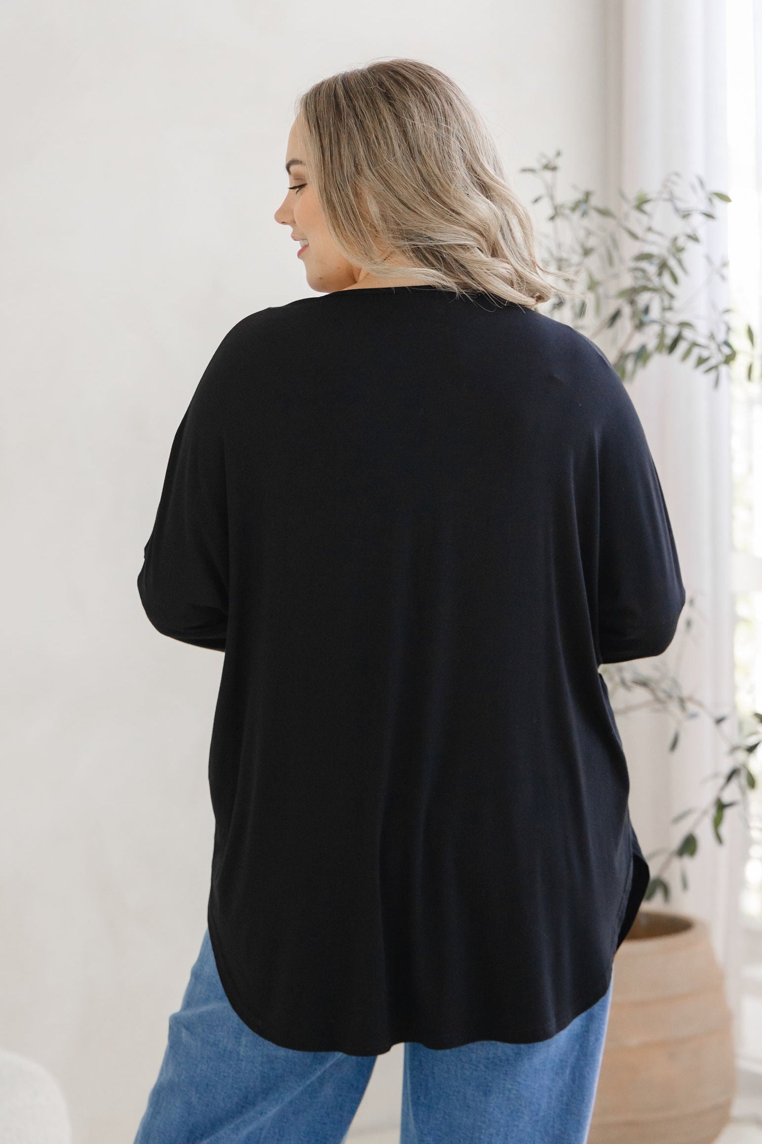 Jasper Jersey Top in Black