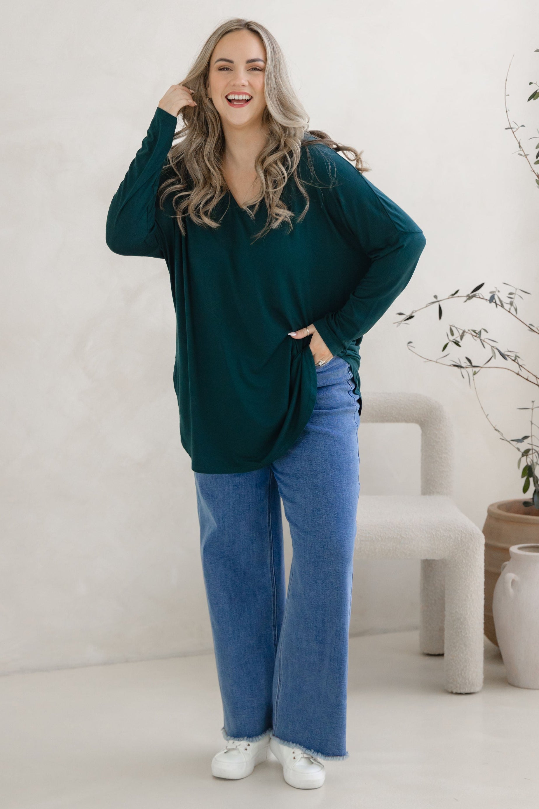 Jasper Jersey Top in Emerald