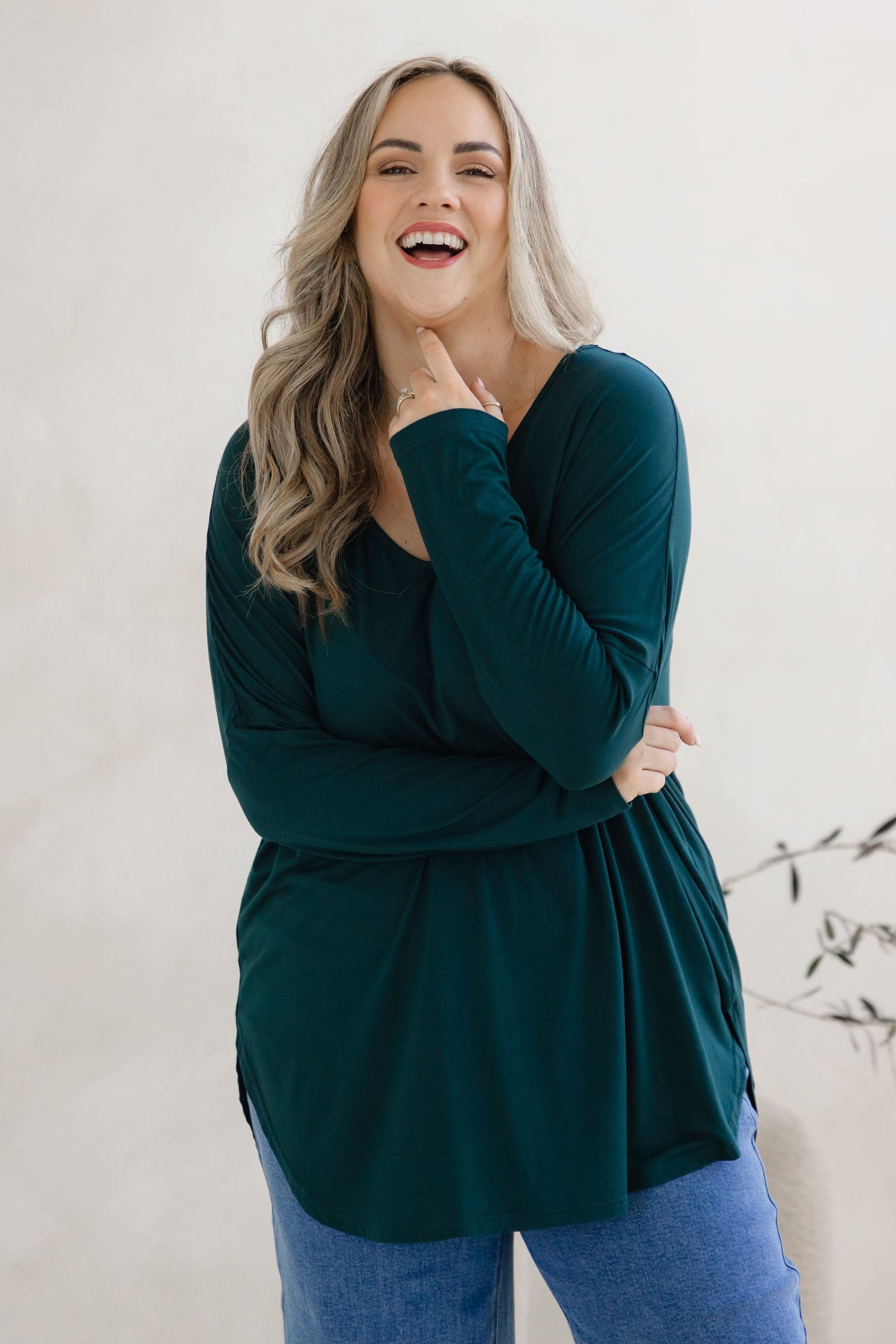 Jasper Jersey Top in Emerald