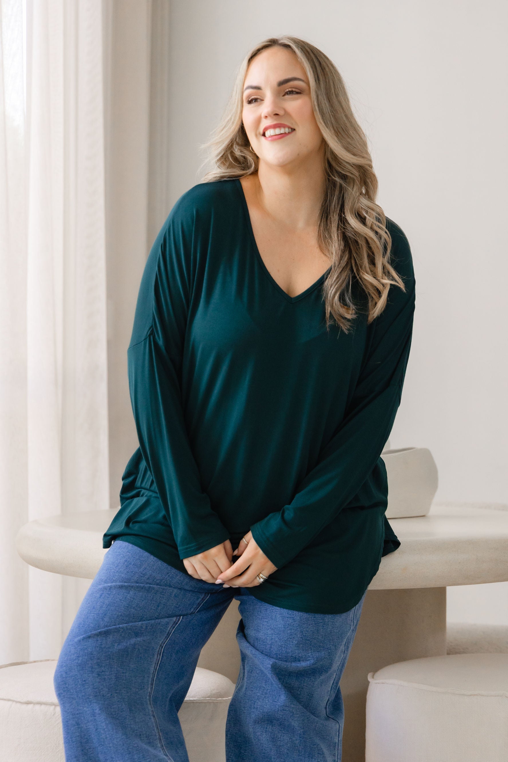Jasper Jersey Top in Emerald