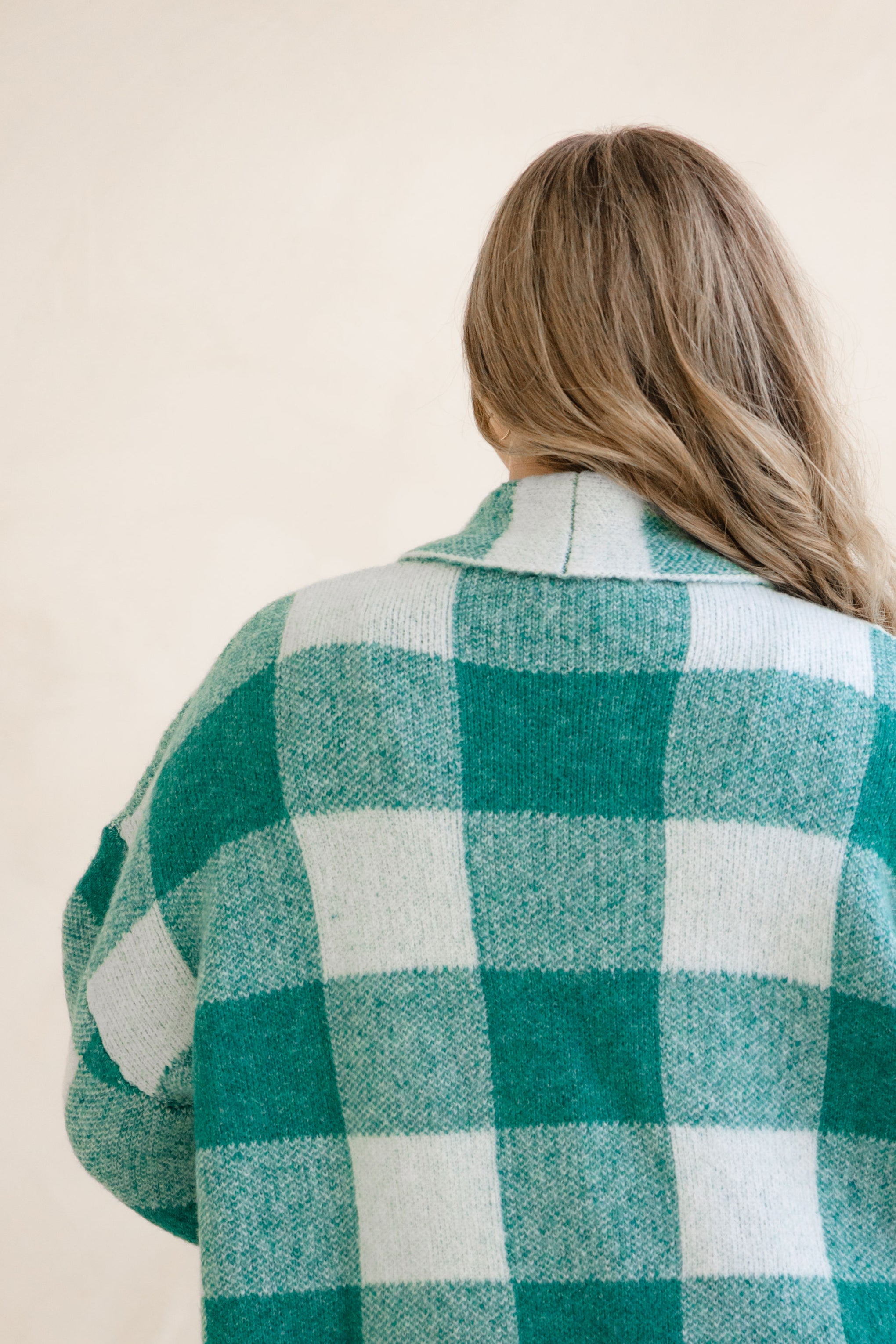 Hampton Knit in Teal Gingham