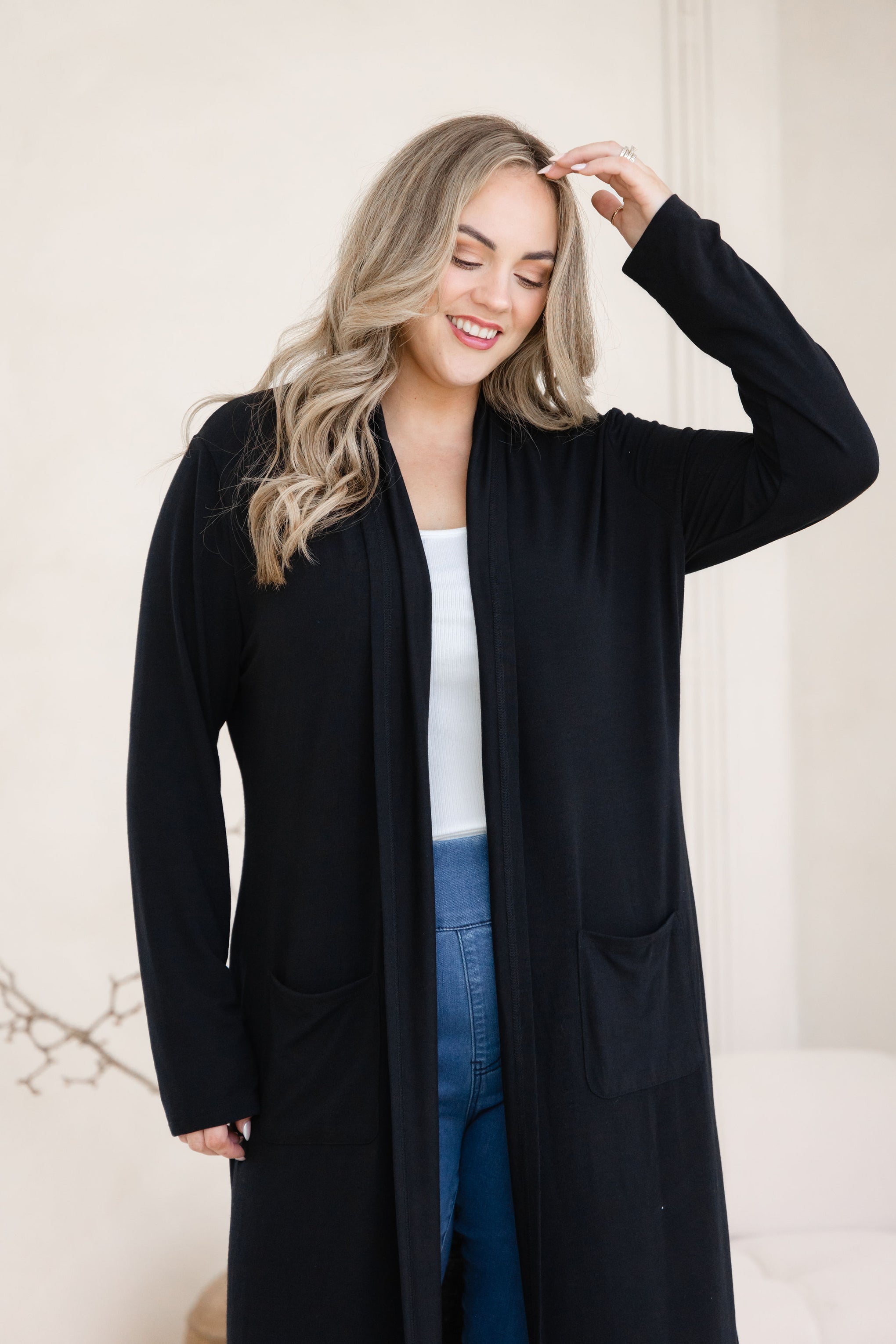 Jane Cardi Maxi Length in Black