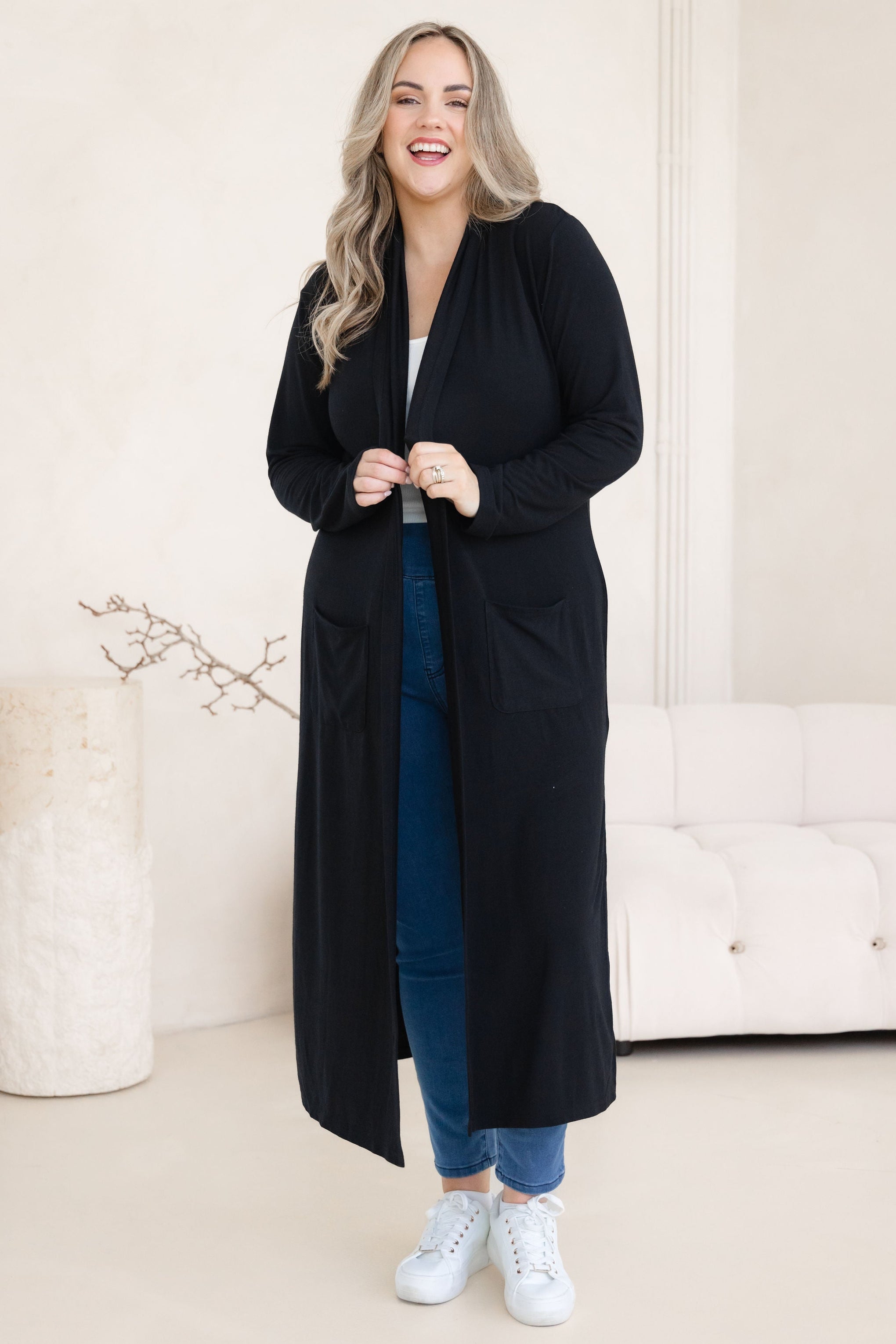 Jane Cardi Maxi Length in Black