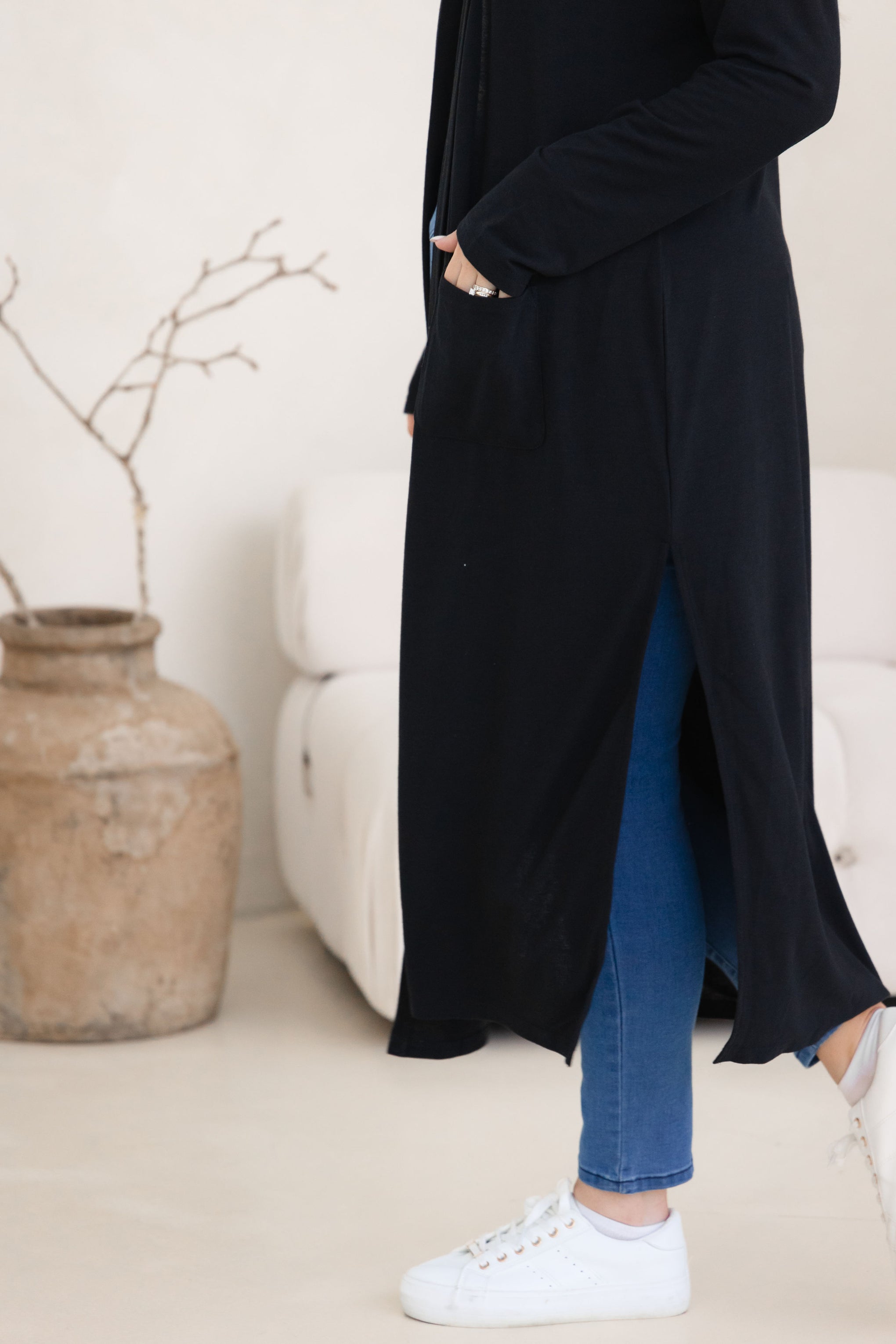 Jane Cardi Maxi Length in Black