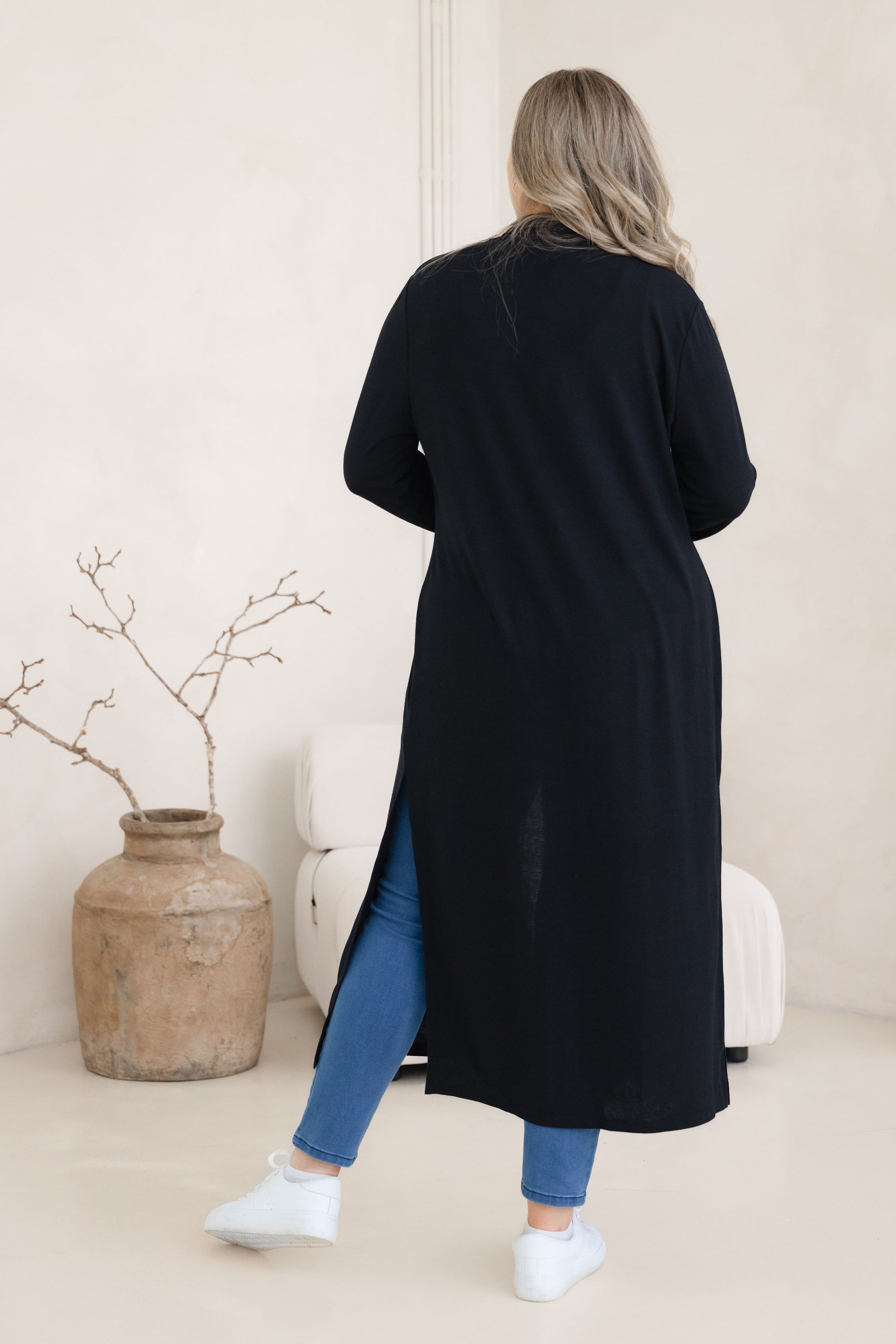 Jane Cardi Maxi Length in Black