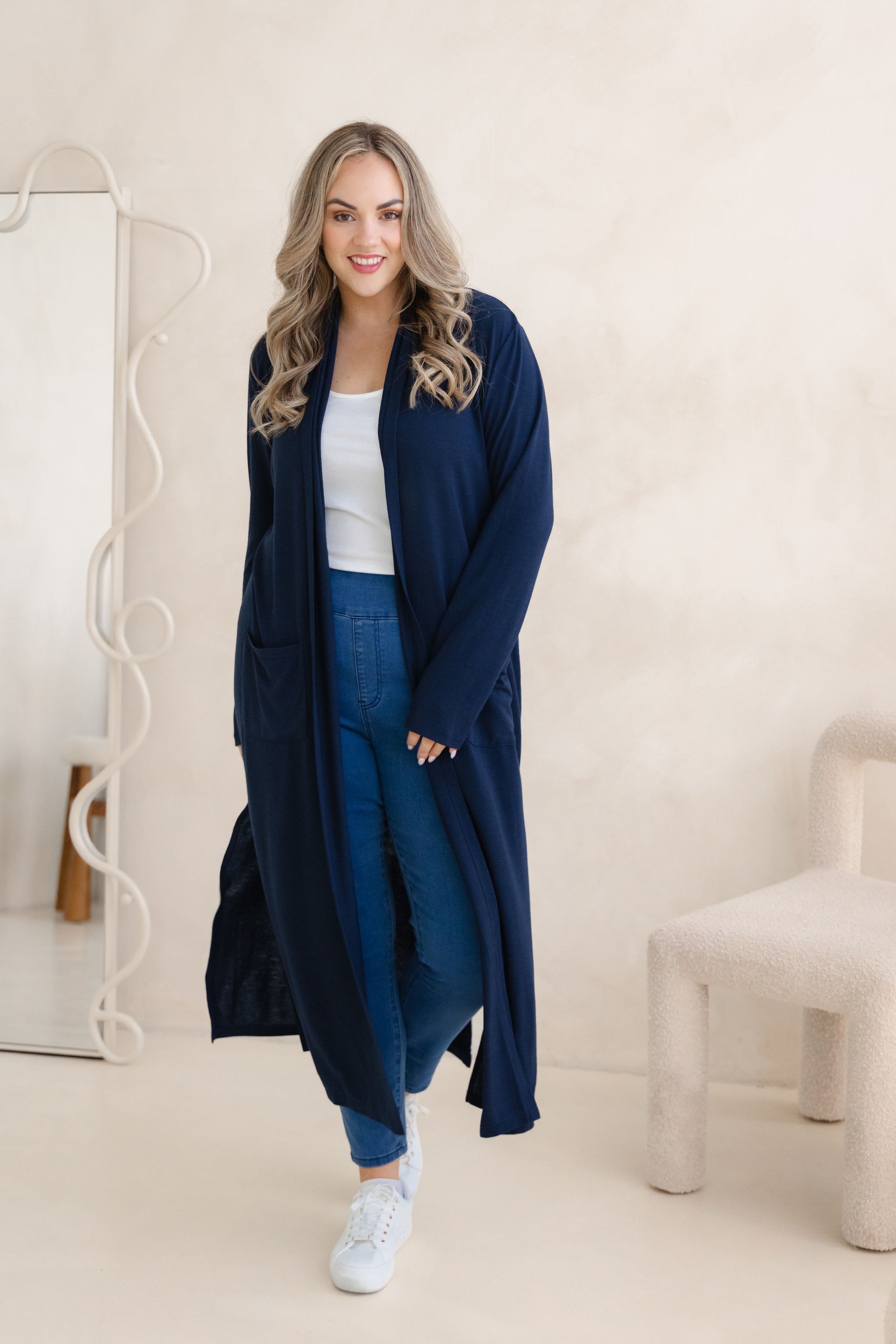 Jane Cardi Maxi Length in Navy