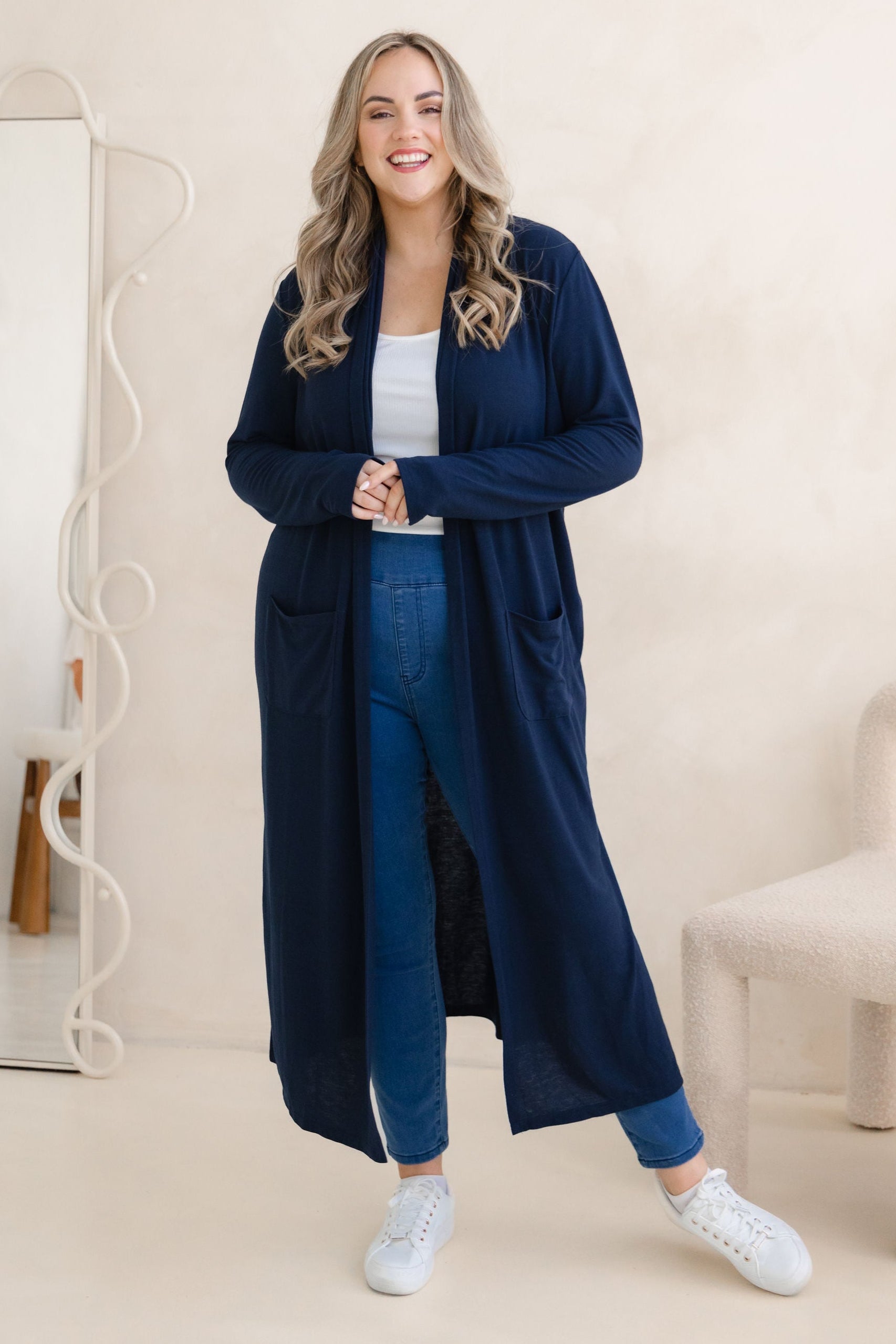 Jane Cardi Maxi Length in Navy