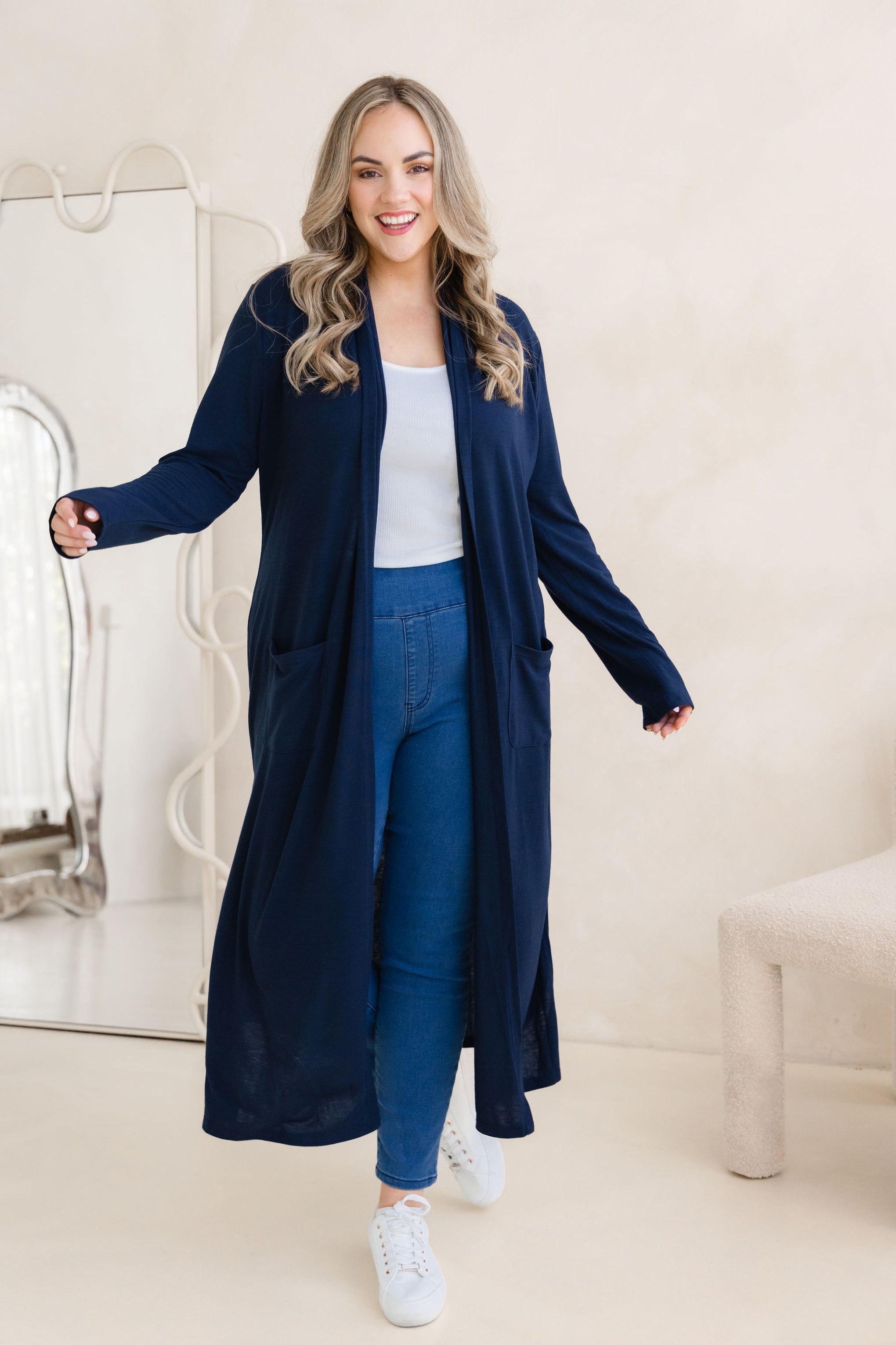 Jane Cardi Maxi Length in Navy