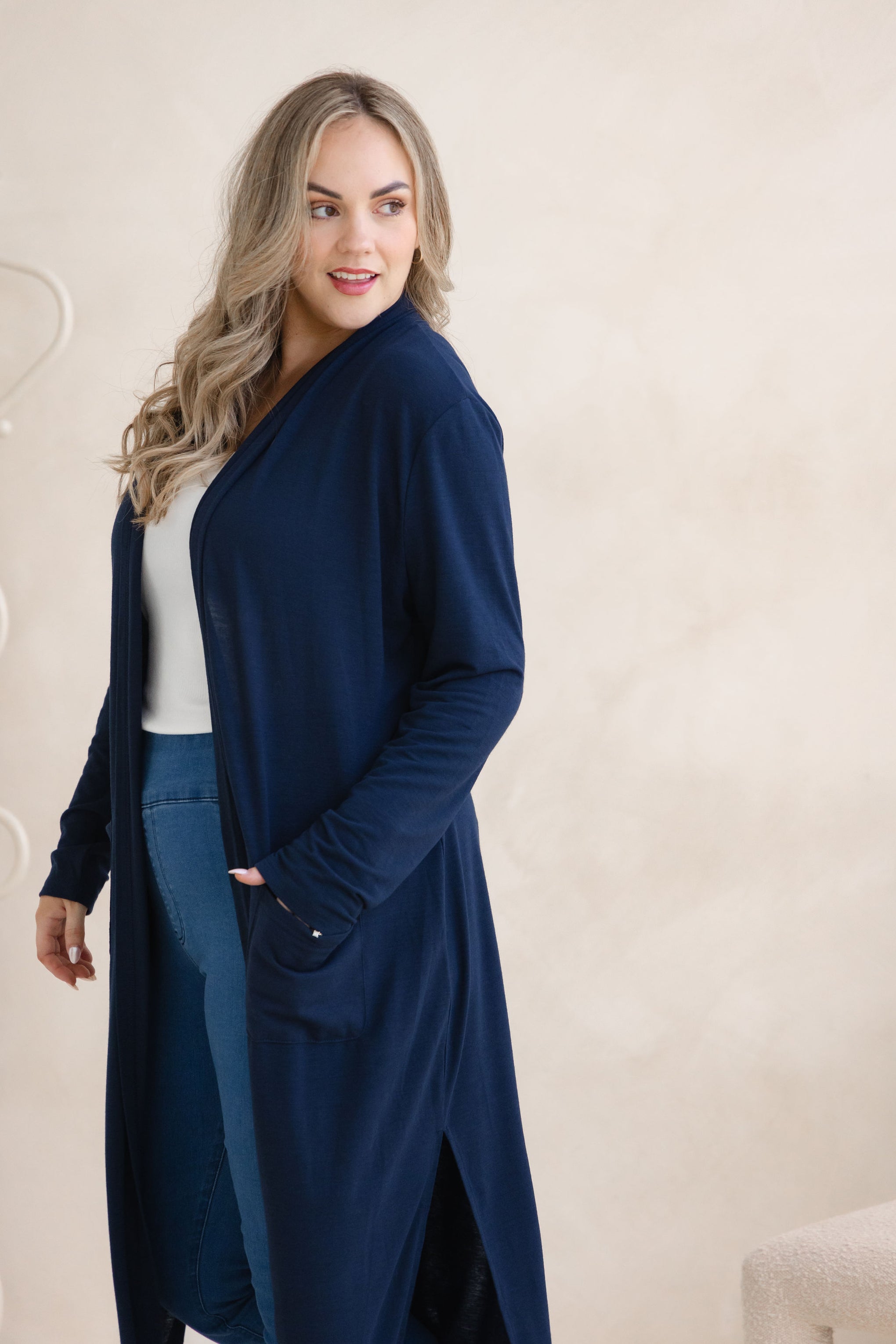 Jane Cardi Maxi Length in Navy
