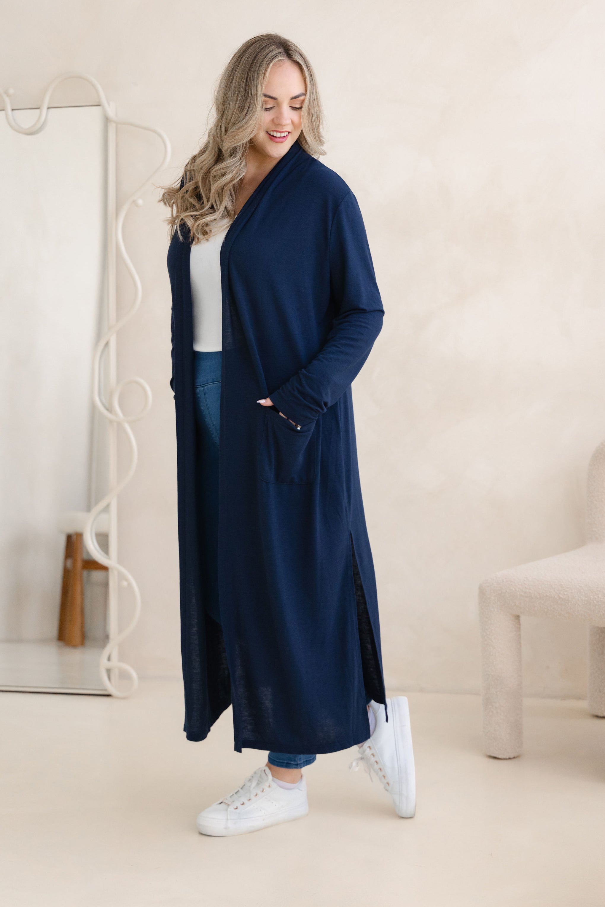 Jane Cardi Maxi Length in Navy