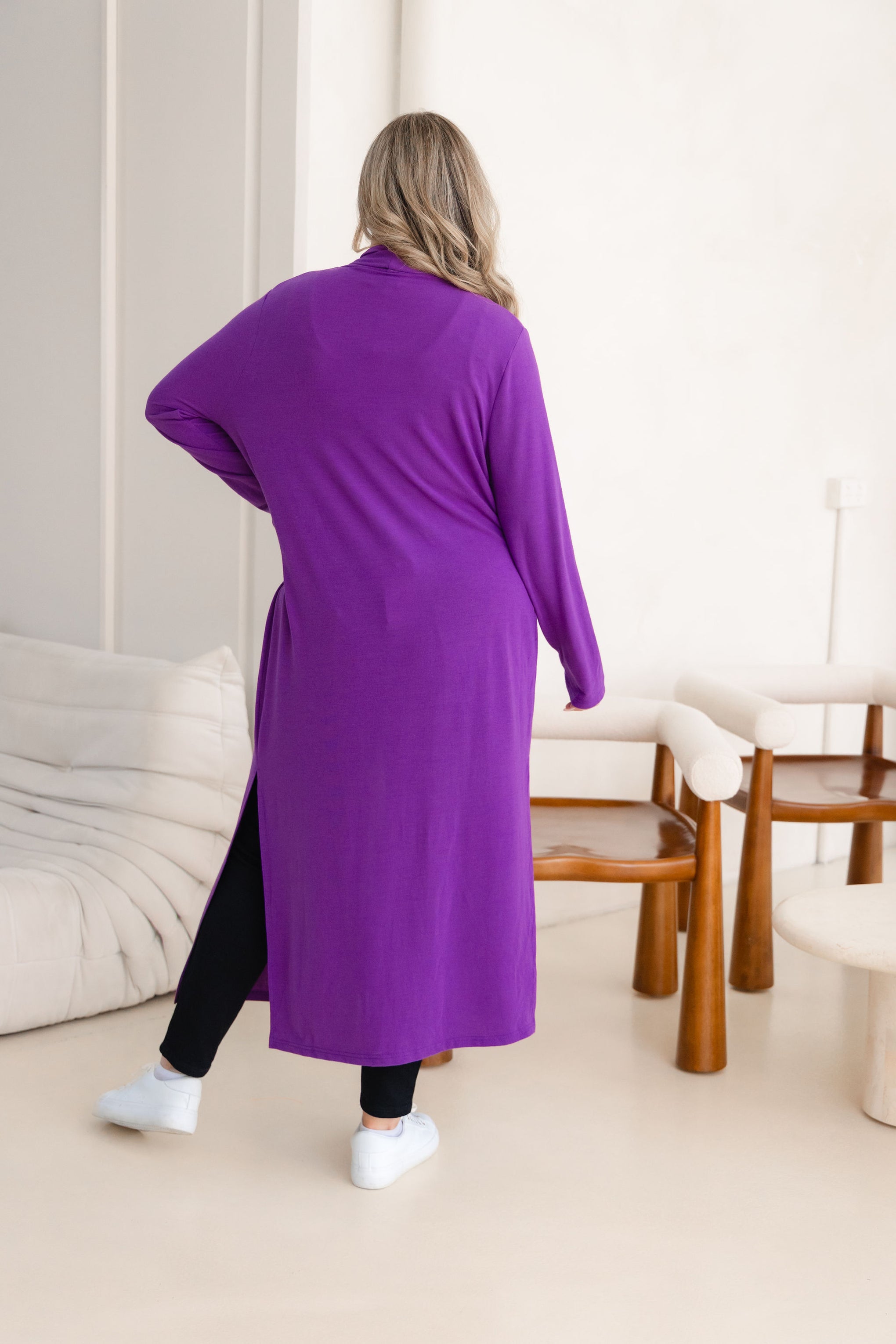 Jane Cardi Maxi Length in Purple