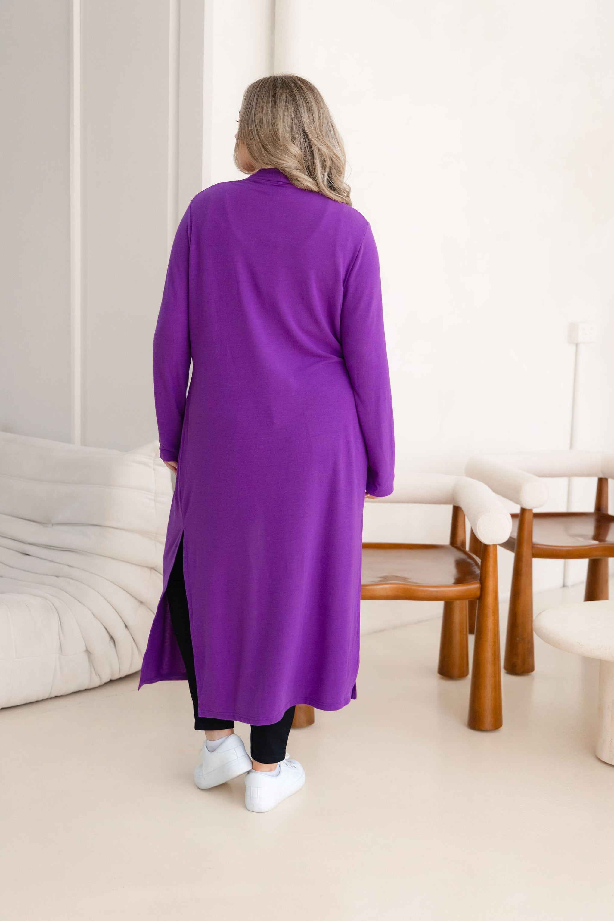 Jane Cardi Maxi Length in Purple